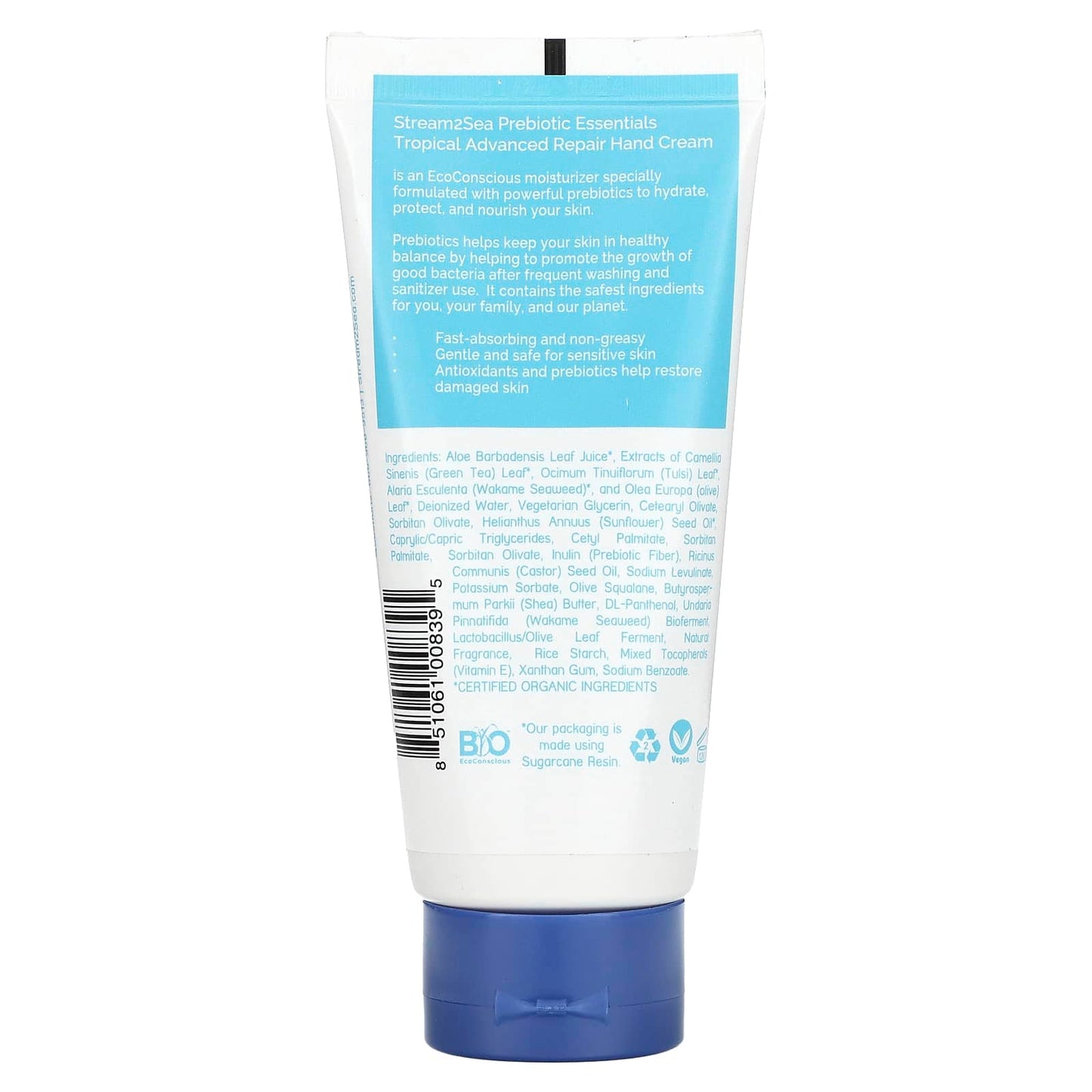 Stream2Sea, Prebiotic Essentials, Hand Cream, Tropical, 3 fl oz (90 ml)