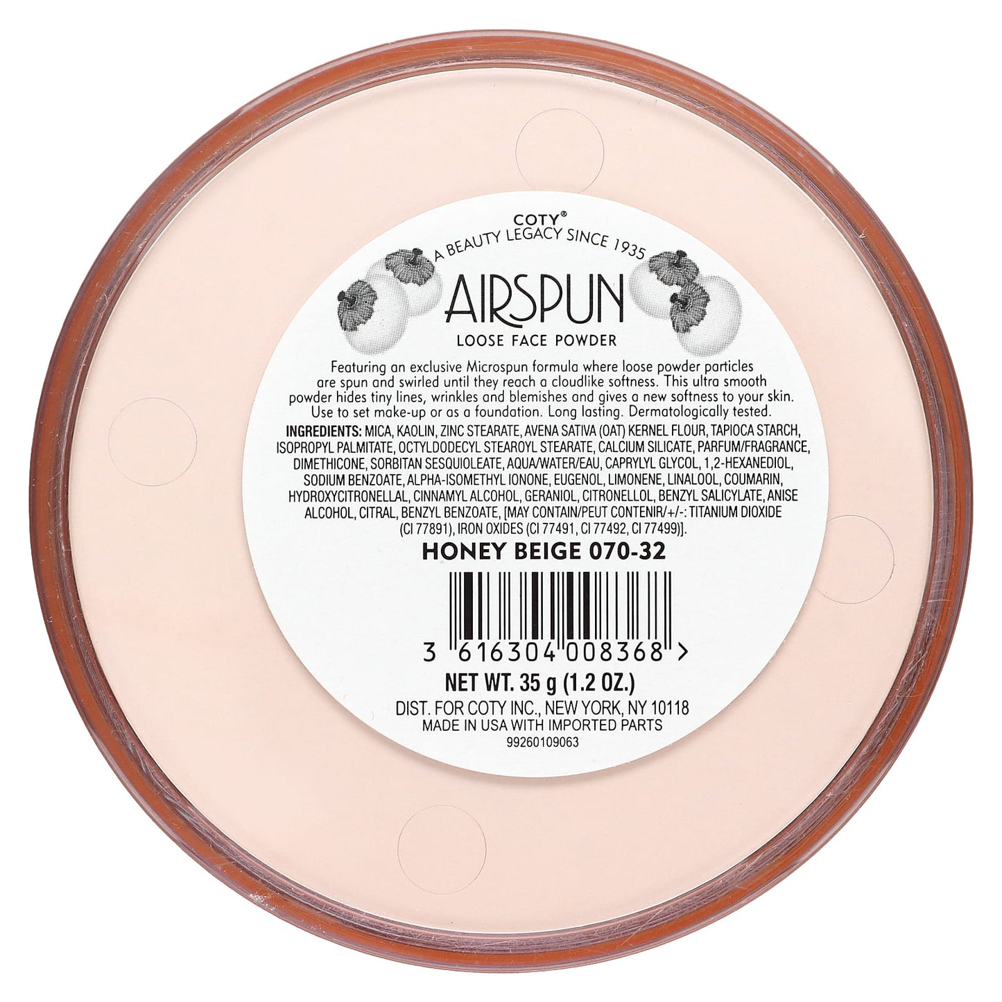 Airspun, Loose Face Powder, Honey Beige 070-32, 1.2 oz, (35 g)