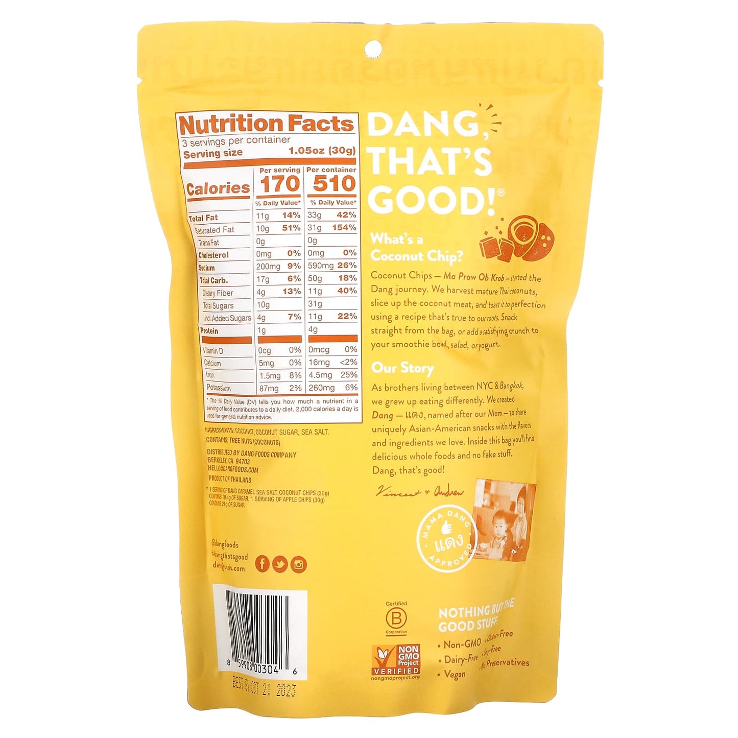 Dang Foods, Coconut Chips, Caramel Sea Salt, 3.17 oz (90 g)