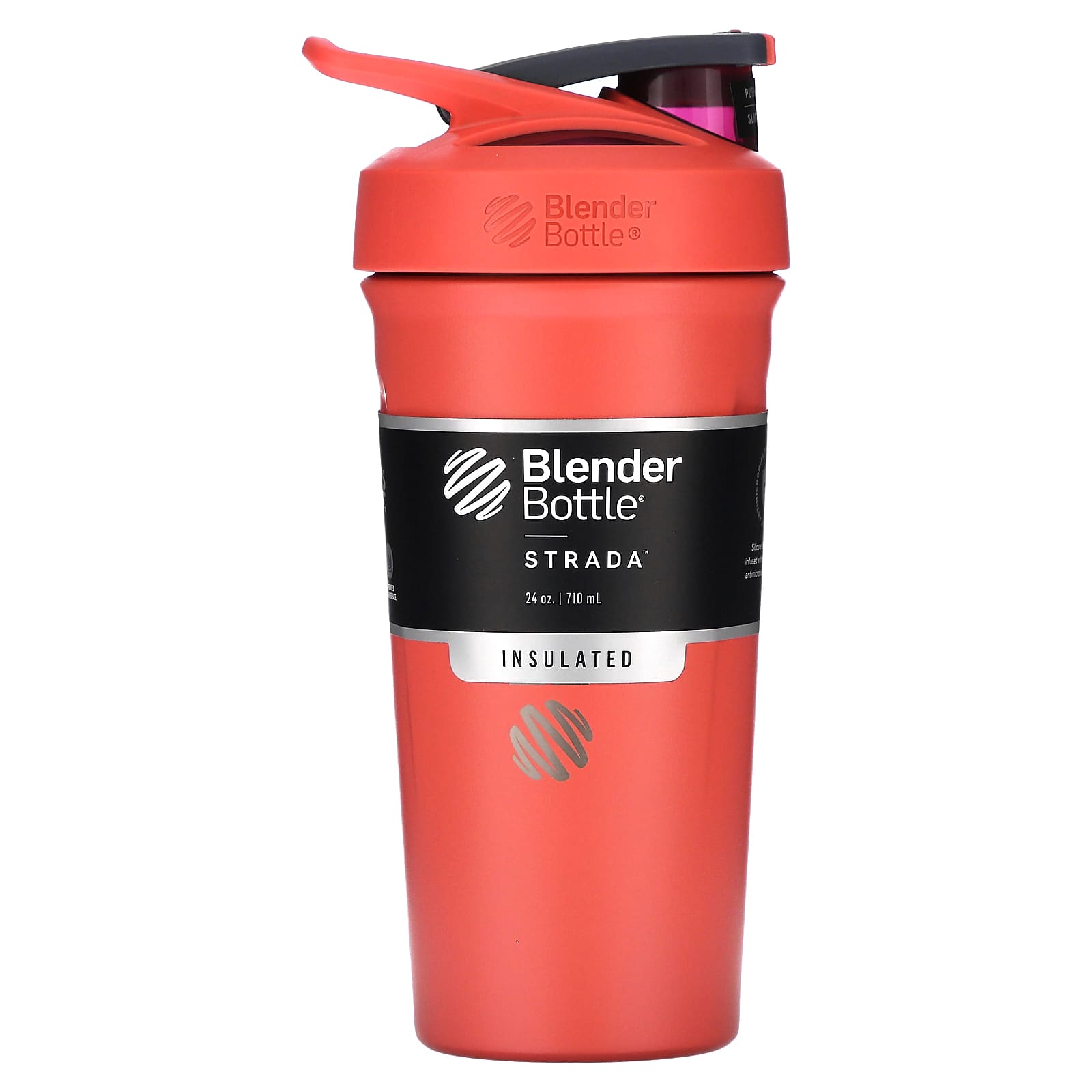 Blender Bottle-Strada-Insulated Stainless Steel-FC Coral-24 oz (710 ml)