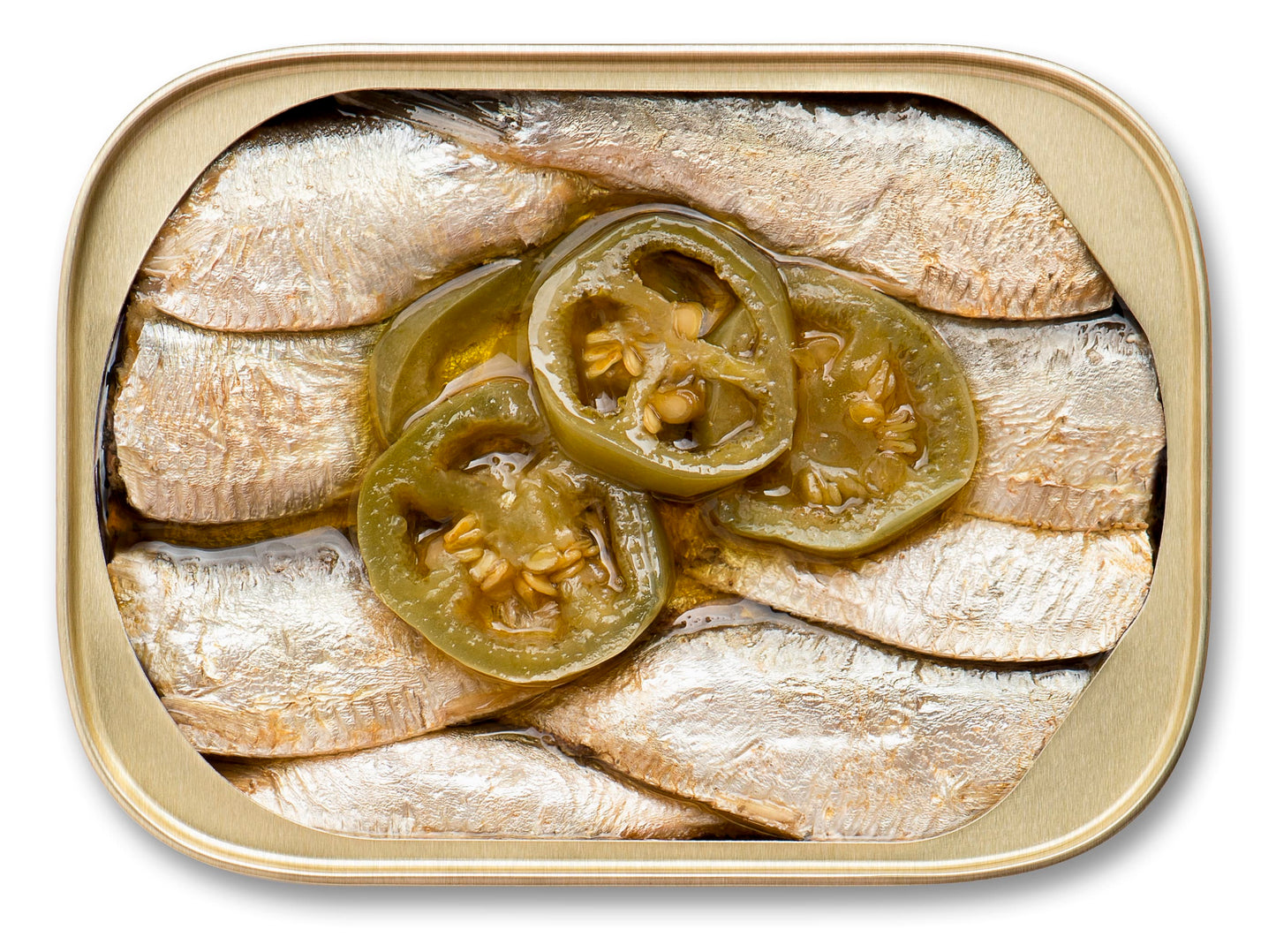 King Oscar, Wild Caught Sardine, In Extra Virgin Olive Oil with Hot Jalapeno Peppers, Hot, Two Layer, 3.75 oz (106 g)