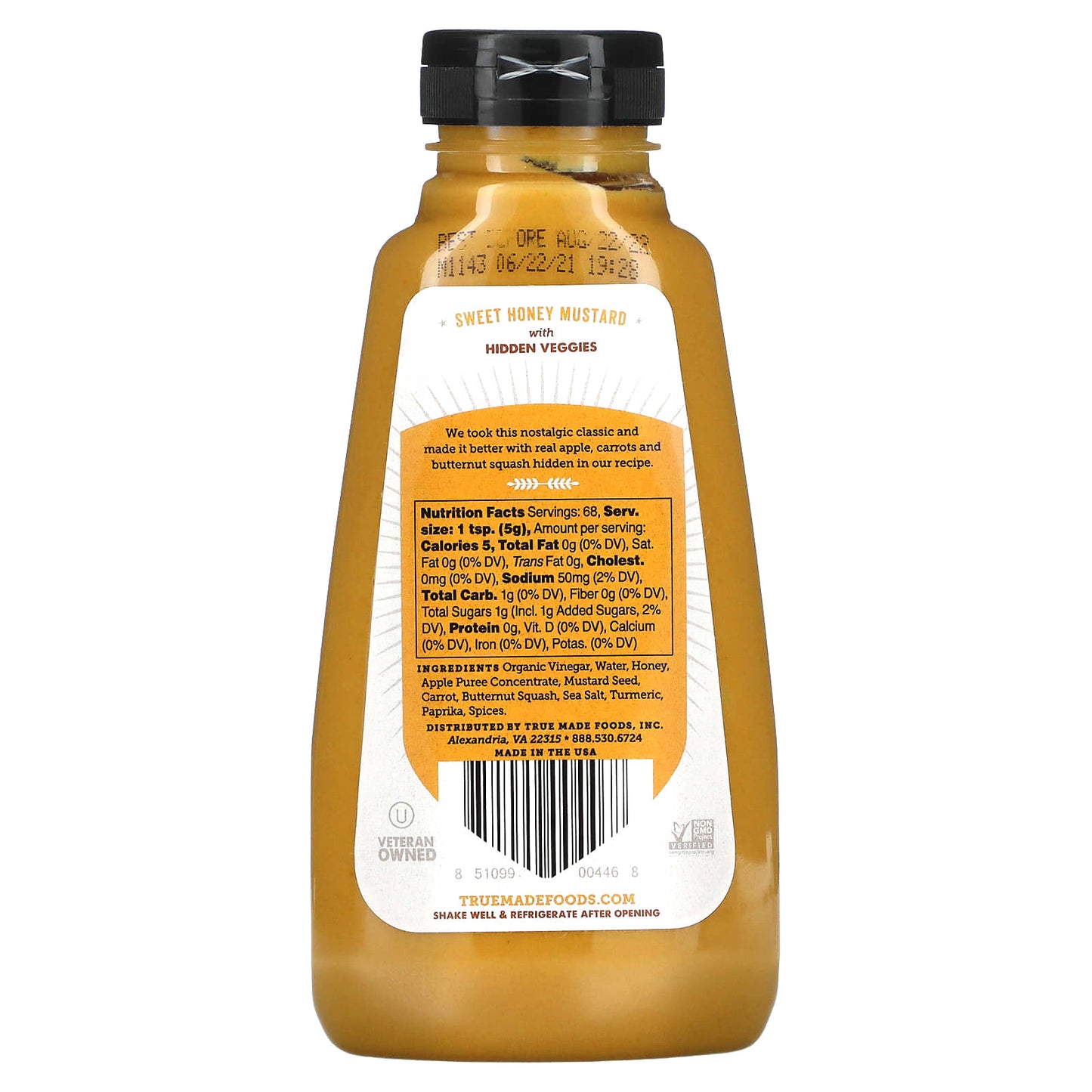 True Made Foods, Honey Mustard with Hidden Veggies, 12 oz (340 g)