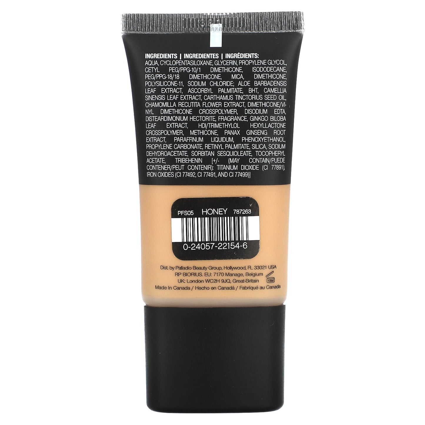 Palladio, Powder Finish Foundation, Honey PFS05, 0.91 fl oz (27 ml)