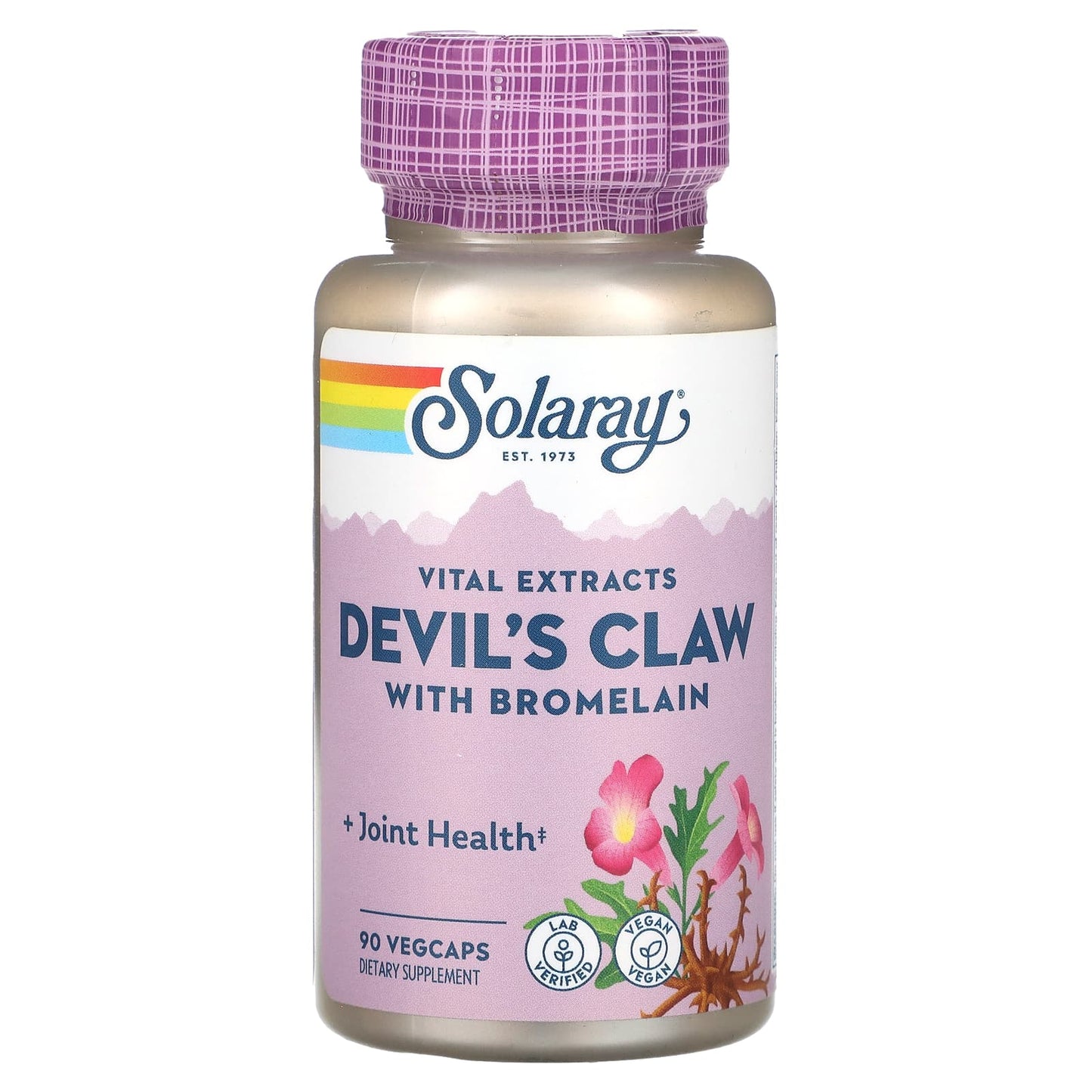 Solaray-Vital Extracts-Devil's Claw with Bromelain-90 VegCaps