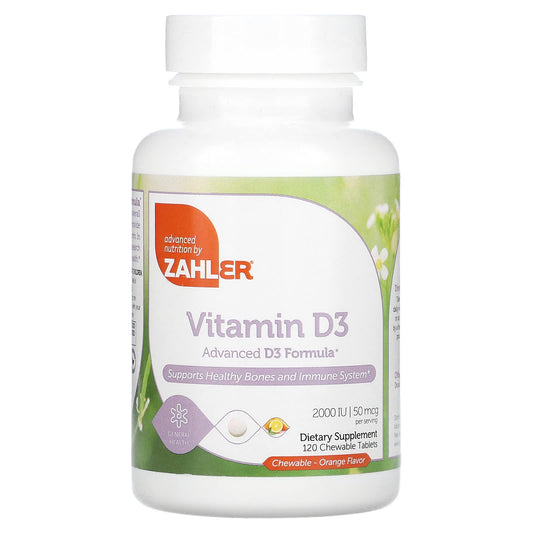 Zahler-Vitamin D3-Orange -50 mcg (2,000 IU)-120 Chewable Tablets