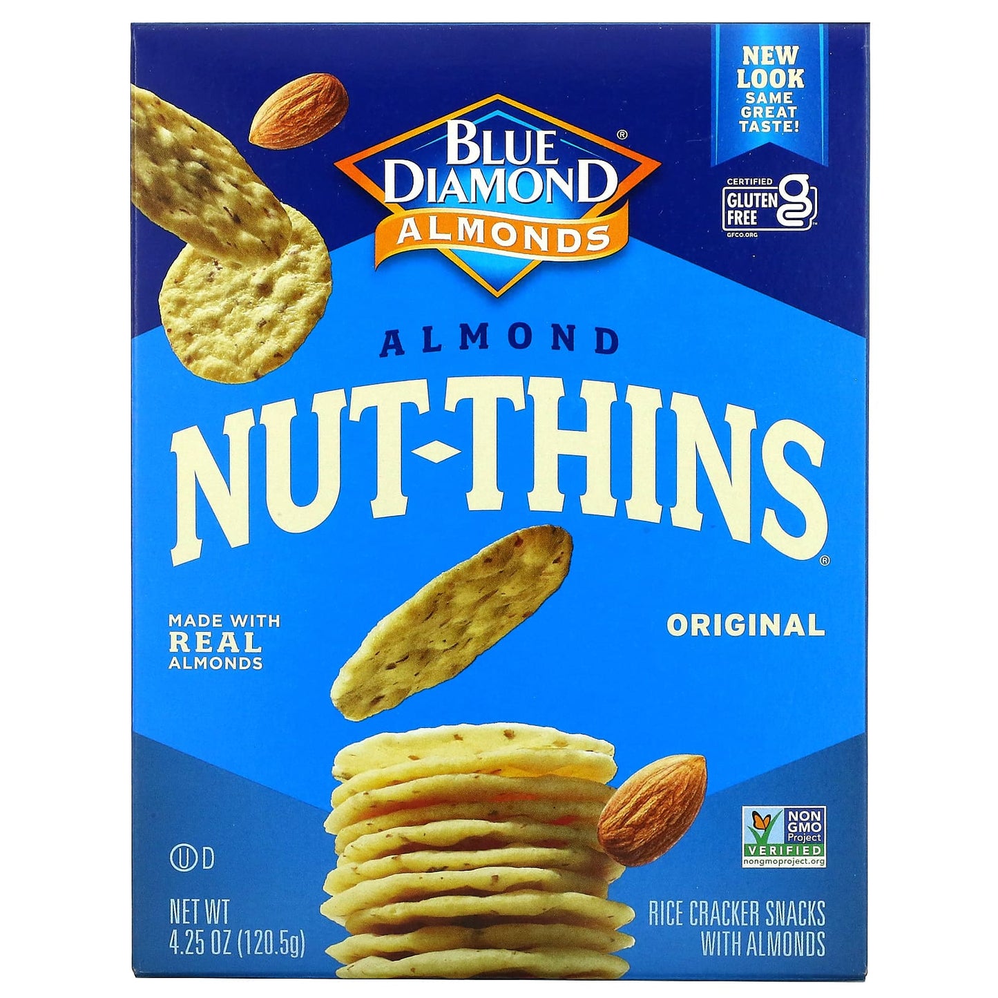 Blue Diamond-Almond Nut-Thins-Rice Cracker Snacks with Almonds-Original-4.25 oz (120.5 g)