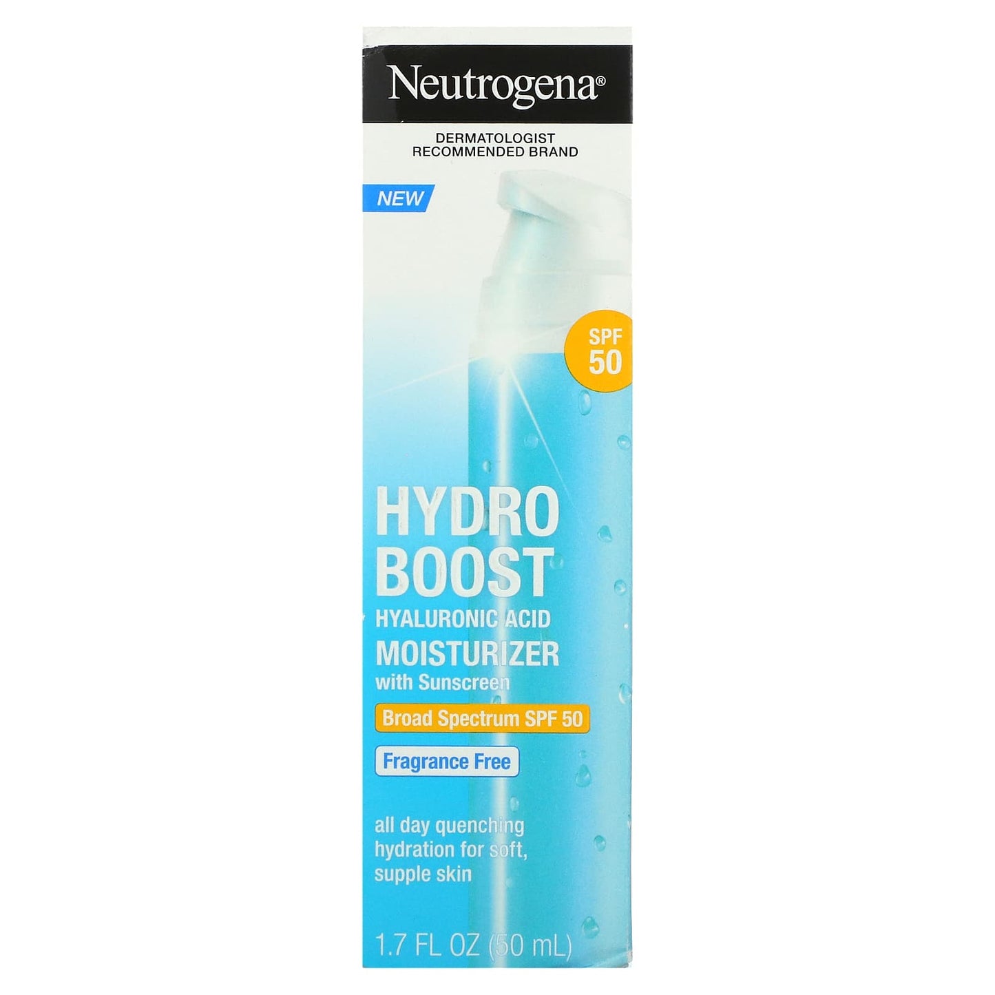 Neutrogena-Hydro Boost Hyaluronic Acid Moisturizer With Sunscreen-SPF 50-Fragrance-Free-1.7 fl oz  (50 ml)