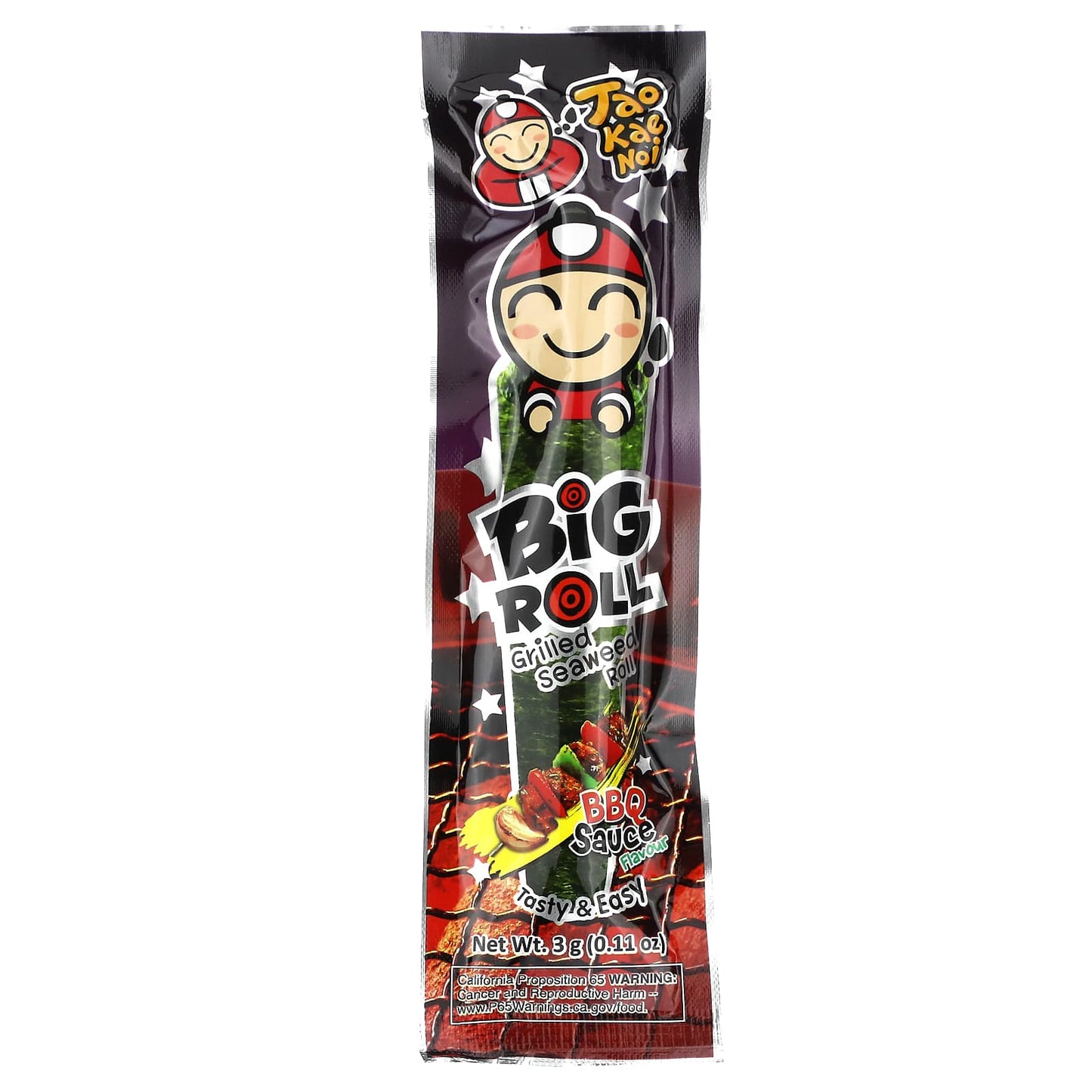 Tao Kae Noi, Big Roll, Grilled Seaweed Roll, BBQ Sauce, 6 Packets, 0.11 oz (3 g) Each