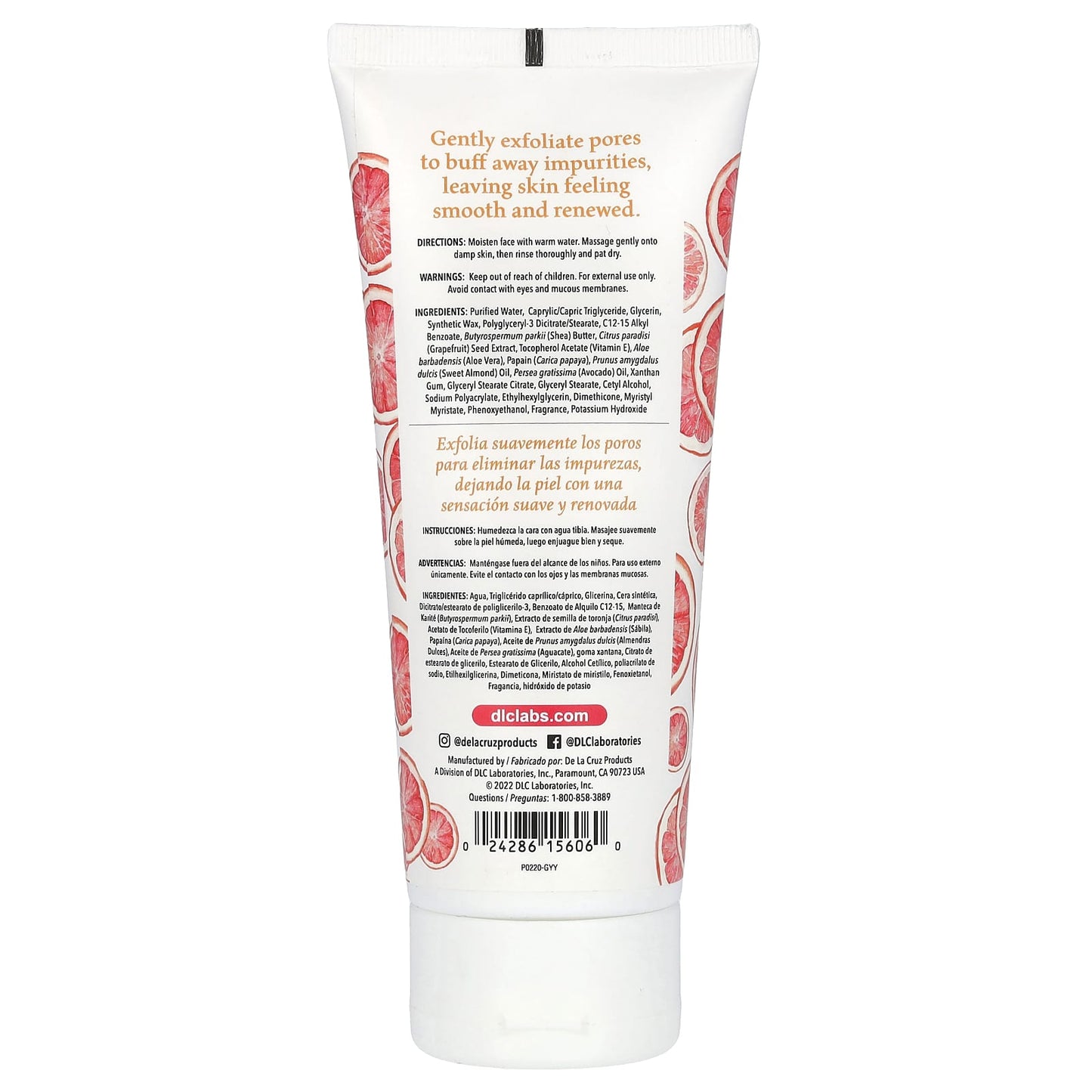 De La Cruz, Facial Scrub, Grapefruit, 6 oz (170 g)