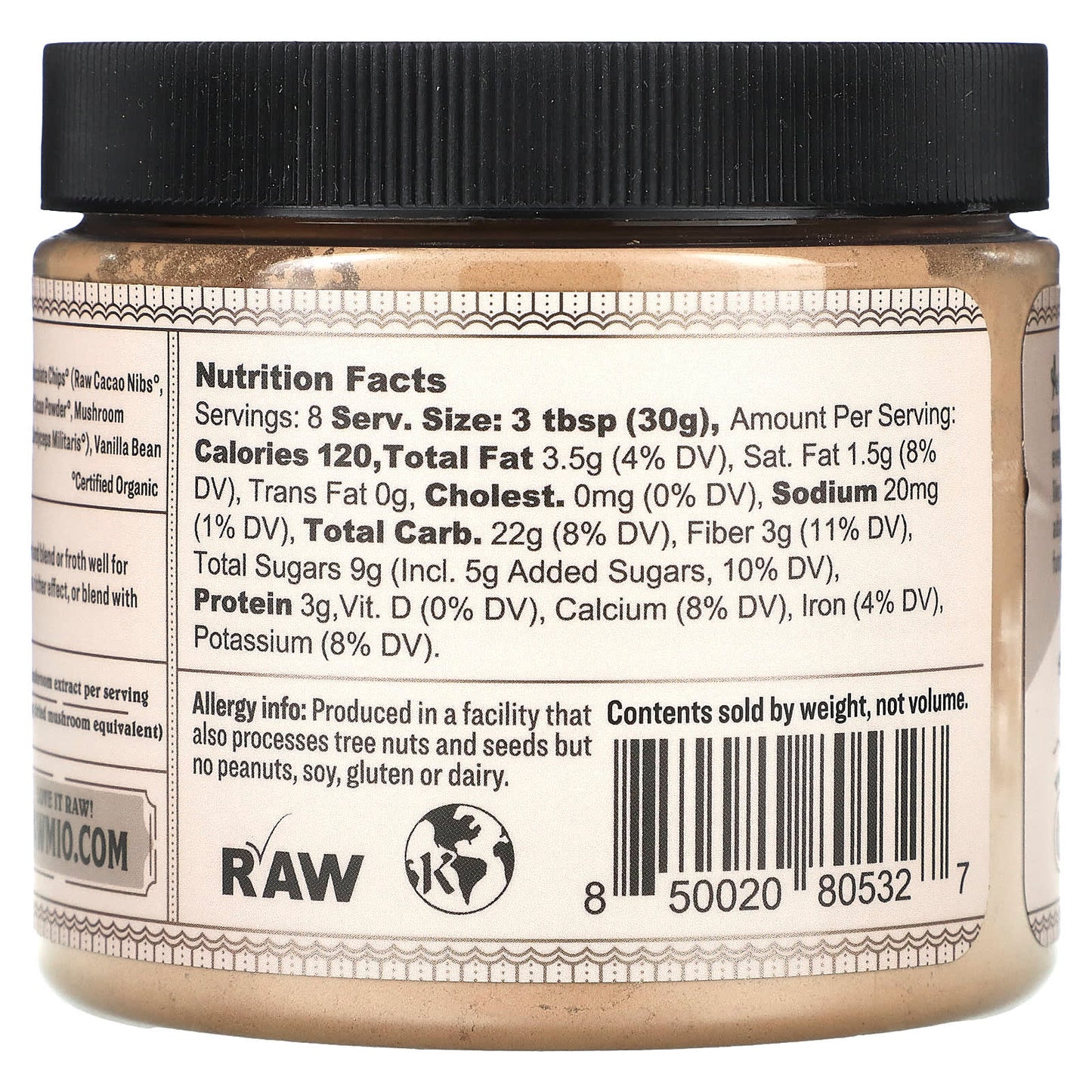 Rawmio, Oat Milk Mushroom Hot Chocolate, 8.5 oz (240 g)