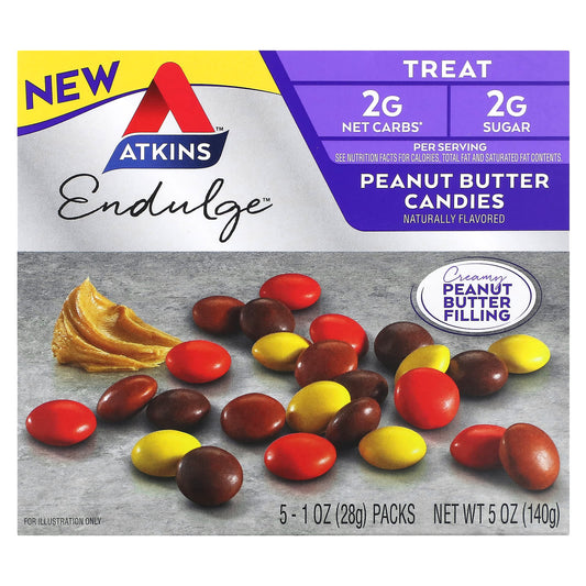 Atkins-Endulge-Peanut Butter Candies-5 Bars-1 oz (28 g) Each