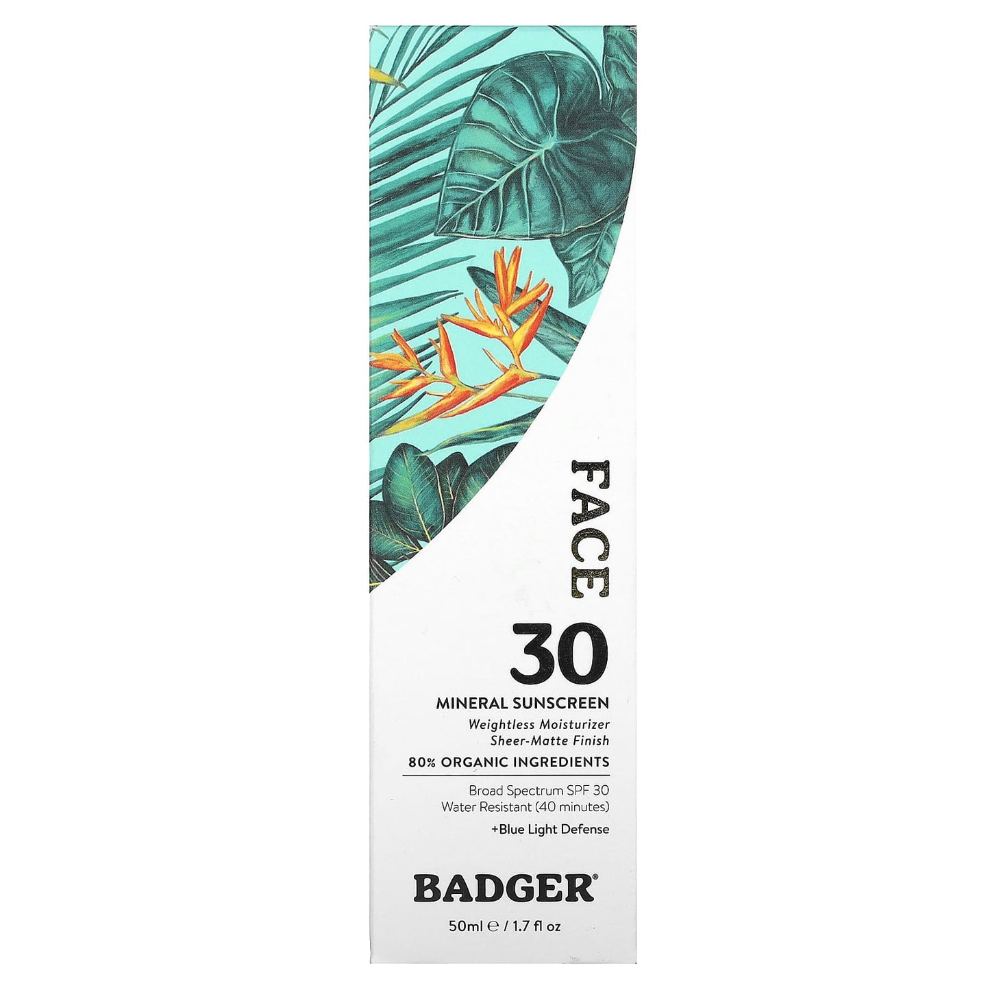 Badger Company, Face Mineral Sunscreen, SPF 30, 1.7 fl oz (50 ml)