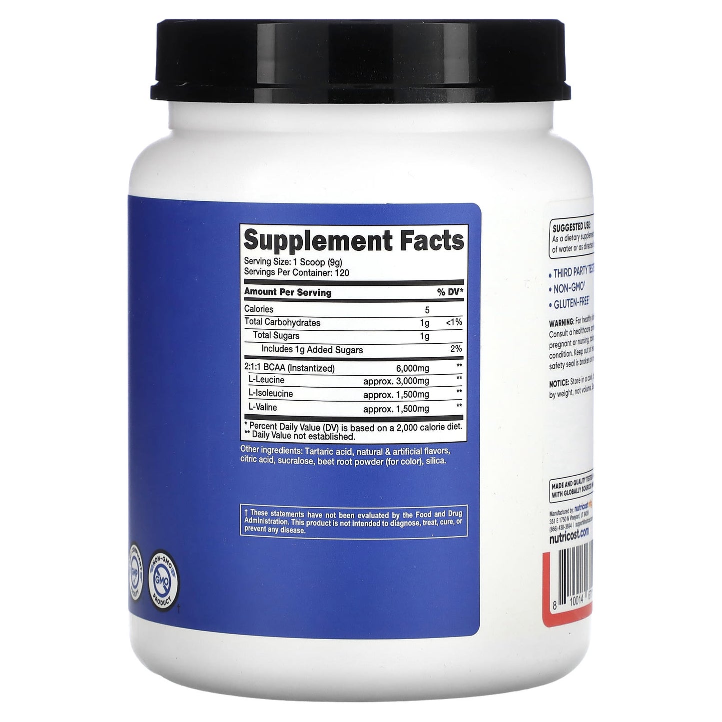 Nutricost, Performance, BCAA, Watermelon, 2.4 lb (1,080 g)