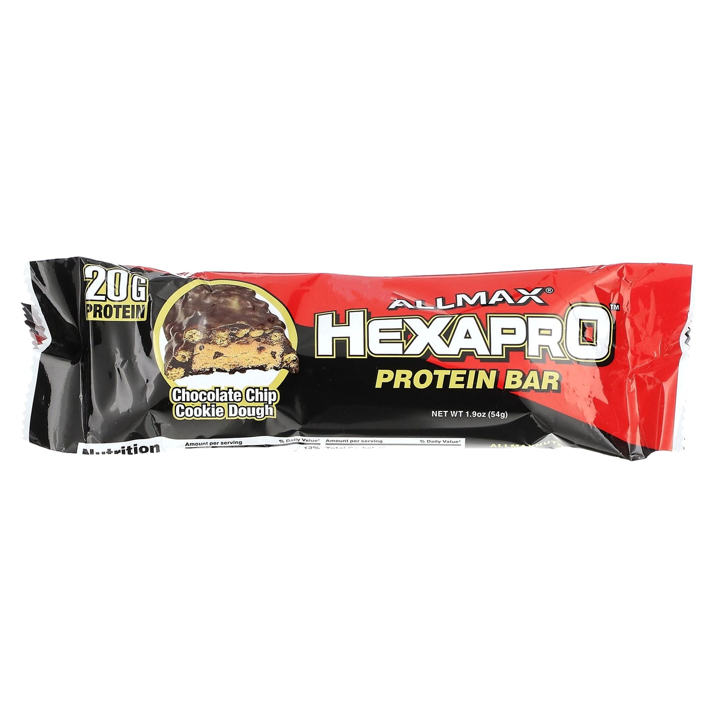 ALLMAX, Hexapro, Protein Bar, Chocolate Chip Cookie Dough, 12 Bars, 1.9 oz (54 g) Each