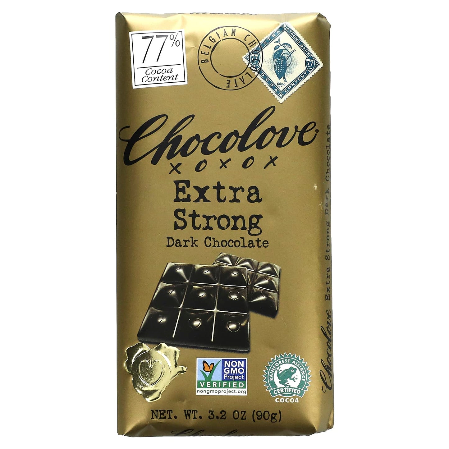 Chocolove-Extra Strong Dark Chocolate-77% Cocoa-3.2 oz (90 g)