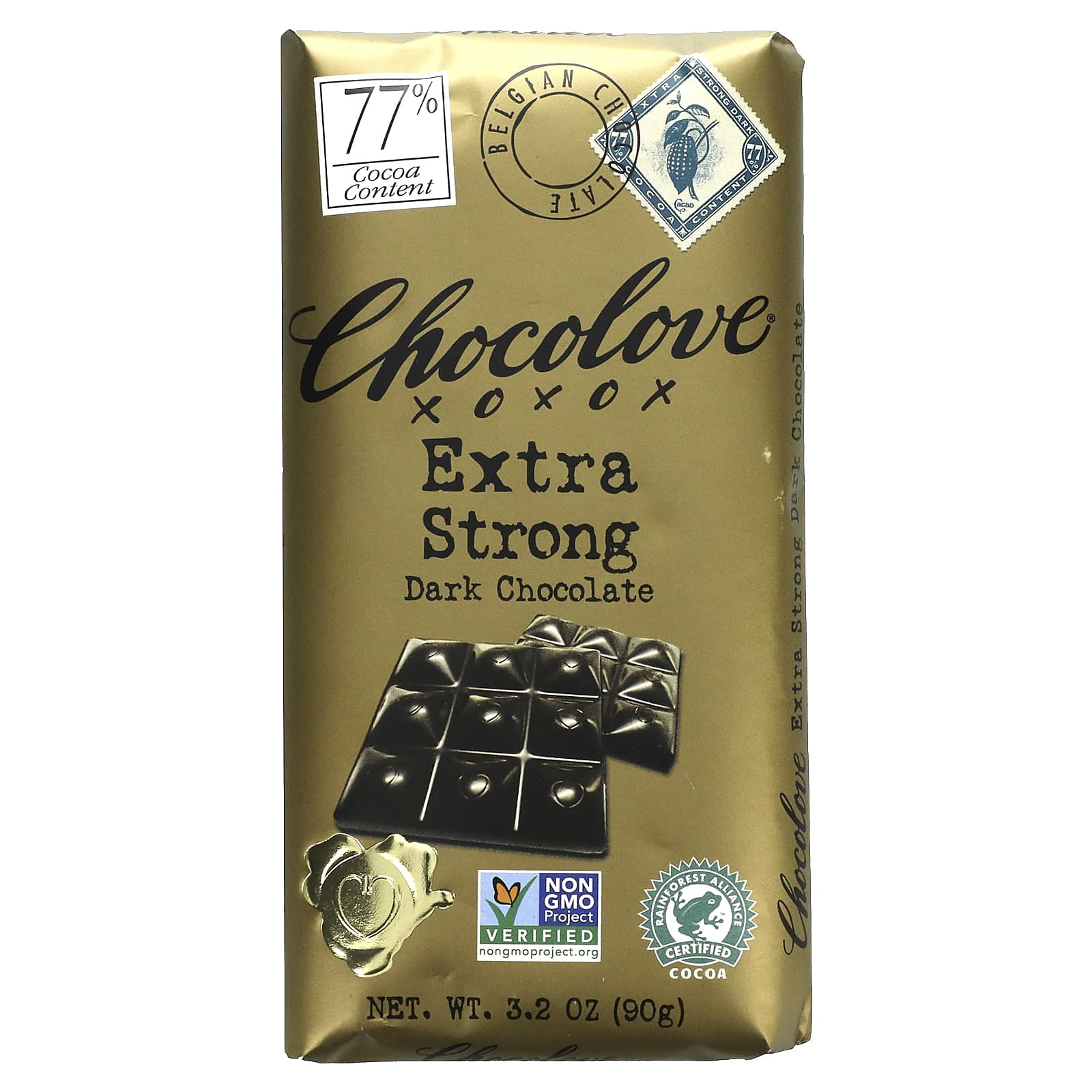 Chocolove-Extra Strong Dark Chocolate-77% Cocoa-3.2 oz (90 g)