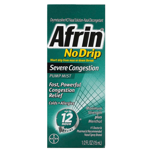 Afrin-No Drip Severe Congestion Pump Mist-1/2 fl oz (15 ml)