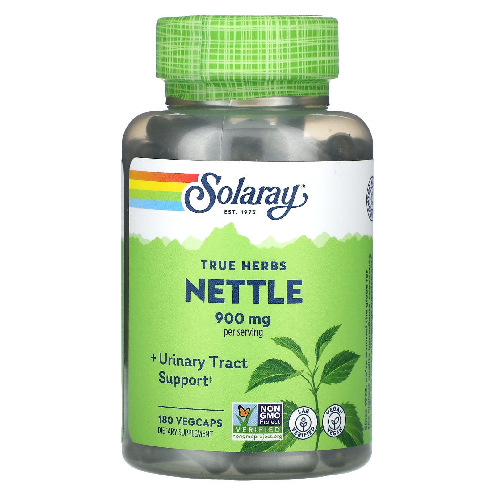 Solaray-True Herbs-Nettle-900 mg-180 VegCaps (450 mg per Capsule)