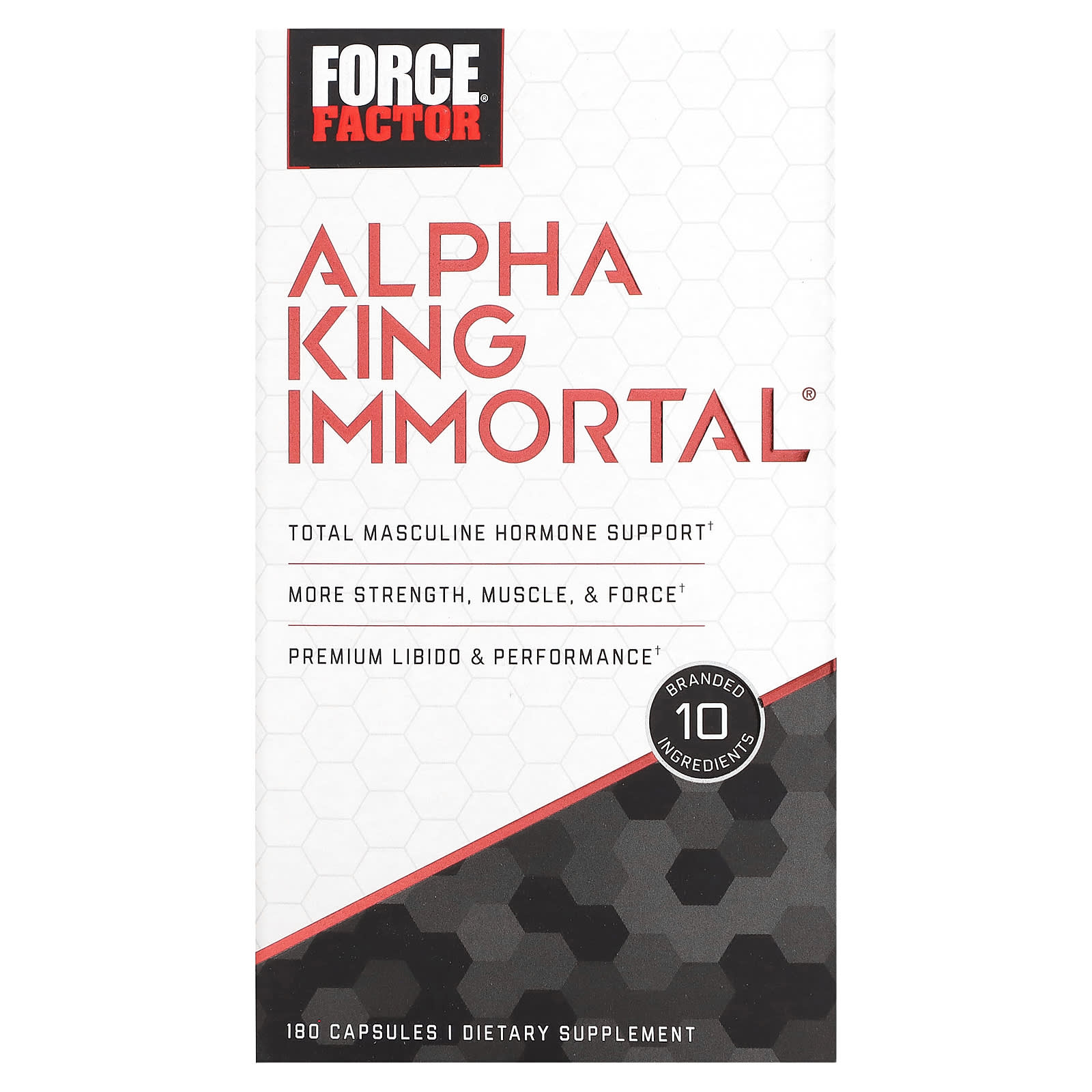 Force Factor-Alpha King Immortal -180 Capsules