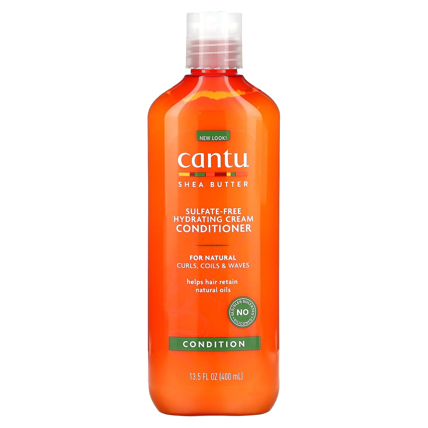 Cantu-Shea Butter Sulfate-Free Hydrating Cream Conditioner-For Natural Curls-Coils & Waves-13.5 fl oz (400 ml)