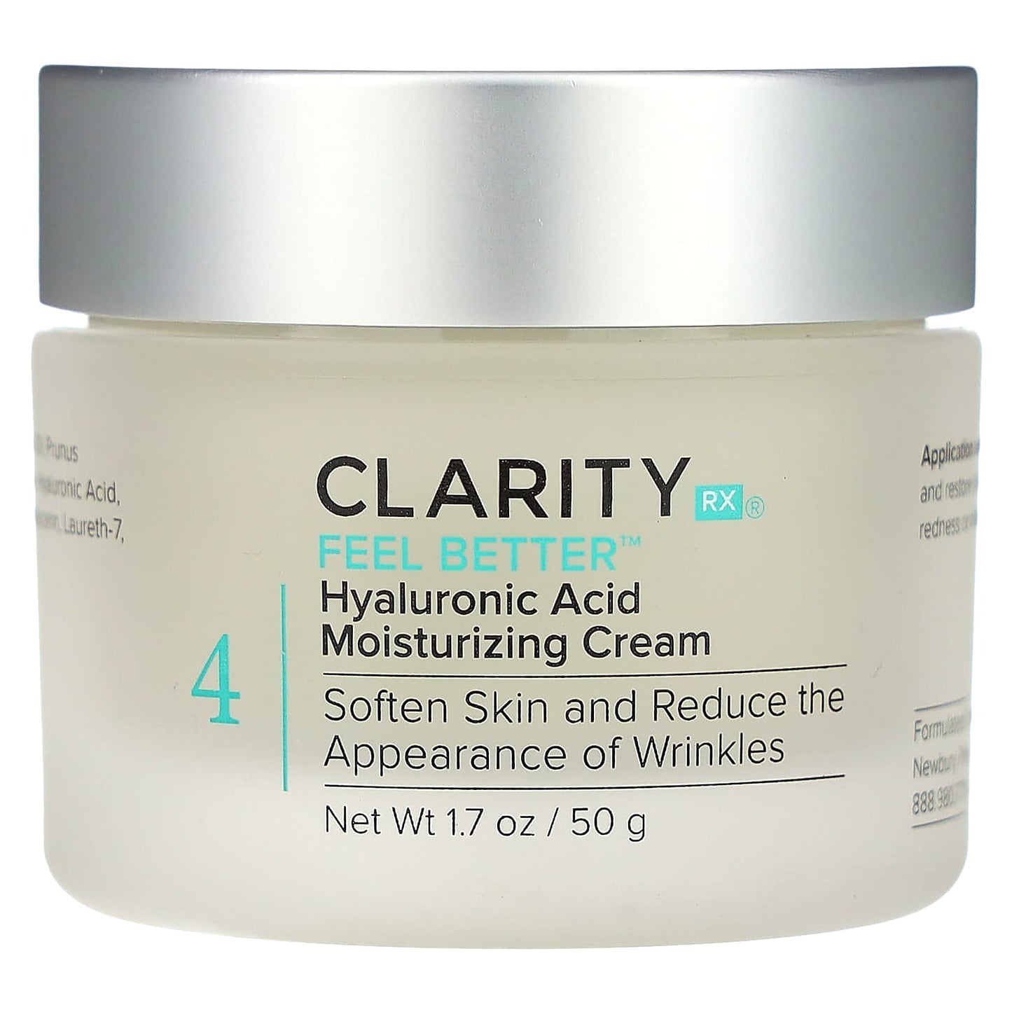 ClarityRx-Feel Better-Hyaluronic Acid Moisturizing Cream -1.7 oz (50 g)