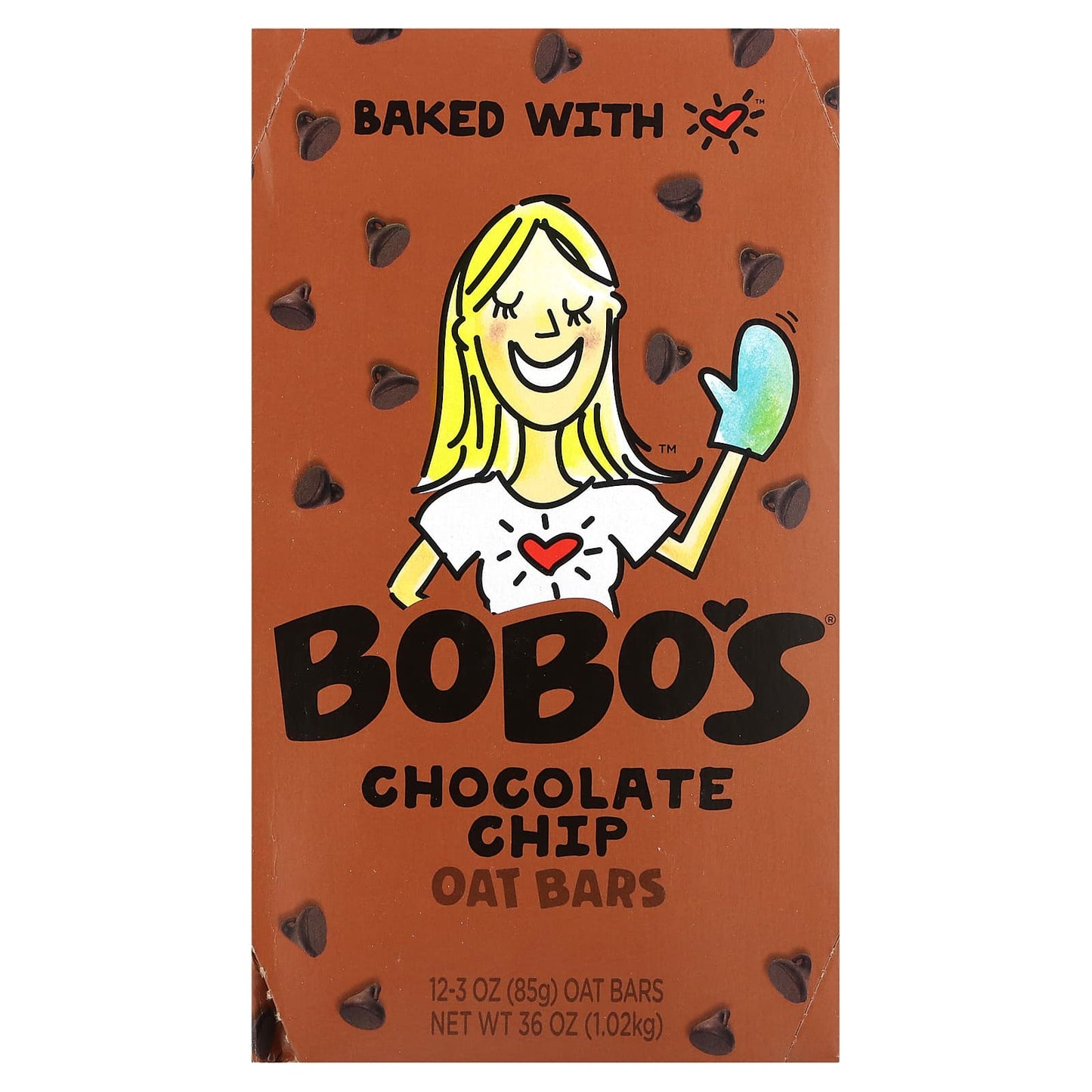 Bobo's Oat Bars-Chocolate Chip Oat Bars-12 Bars-3 oz (85 g) Each