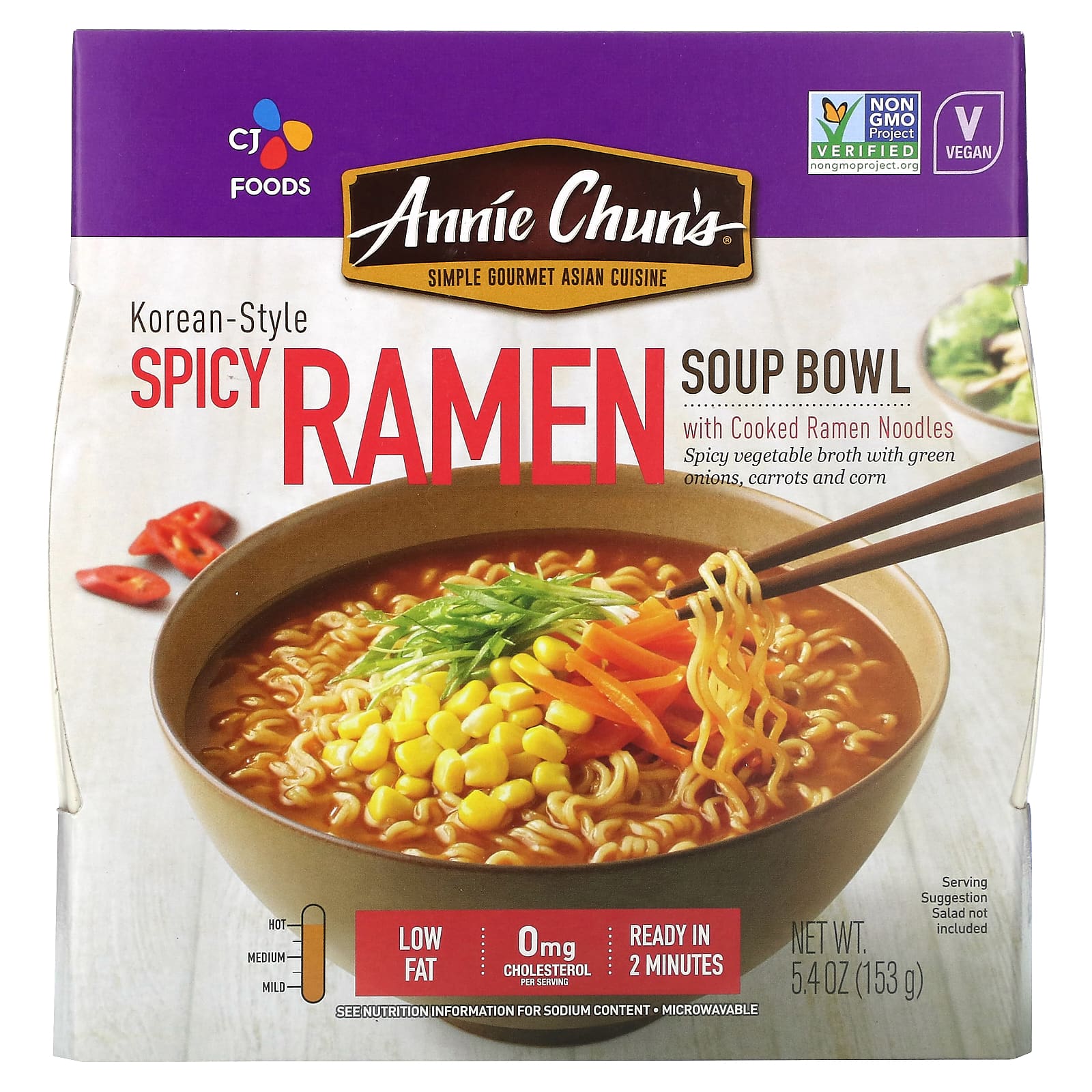 Annie Chun's-Ramen Soup Bowl-Korean-Style Spicy-Hot-5.4 oz (153 g)