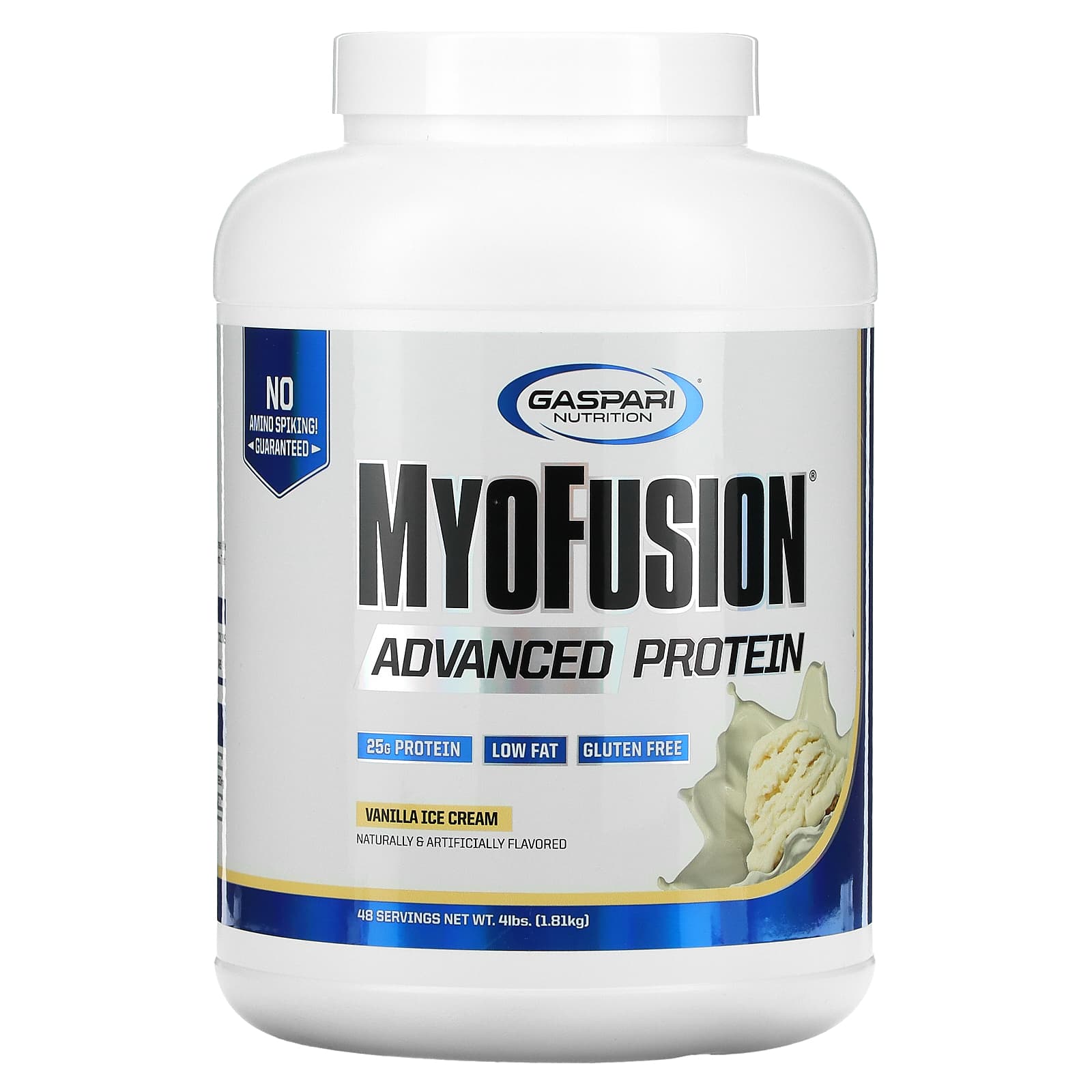 Gaspari Nutrition-MyoFusion-Advanced Protein-Vanilla Ice Cream-4 lbs (1.81 kg)