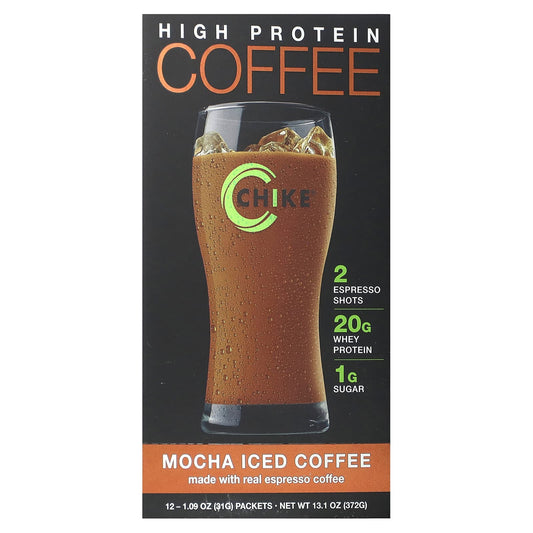 Chike Nutrition-High Protein Iced Coffee-Mocha-12 Packets-1.09 oz (31 g) Each