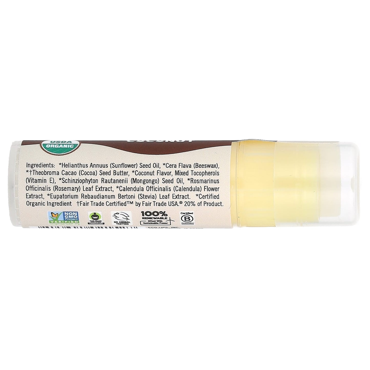 Eco Lips, Mongo Kiss, Lip Balm, Coconut, 0.25 oz (7 g)