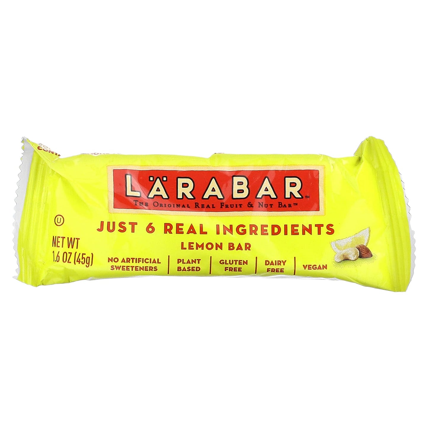 Larabar, The Original Real Fruit & Nut Bar, Lemon, 6 Bars, 1.6 oz (45 g) Each