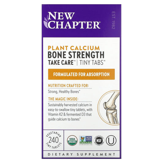 New Chapter-Plant Calcium-Bone Strength-Take Care-240 Vegetarian Tiny Tablets