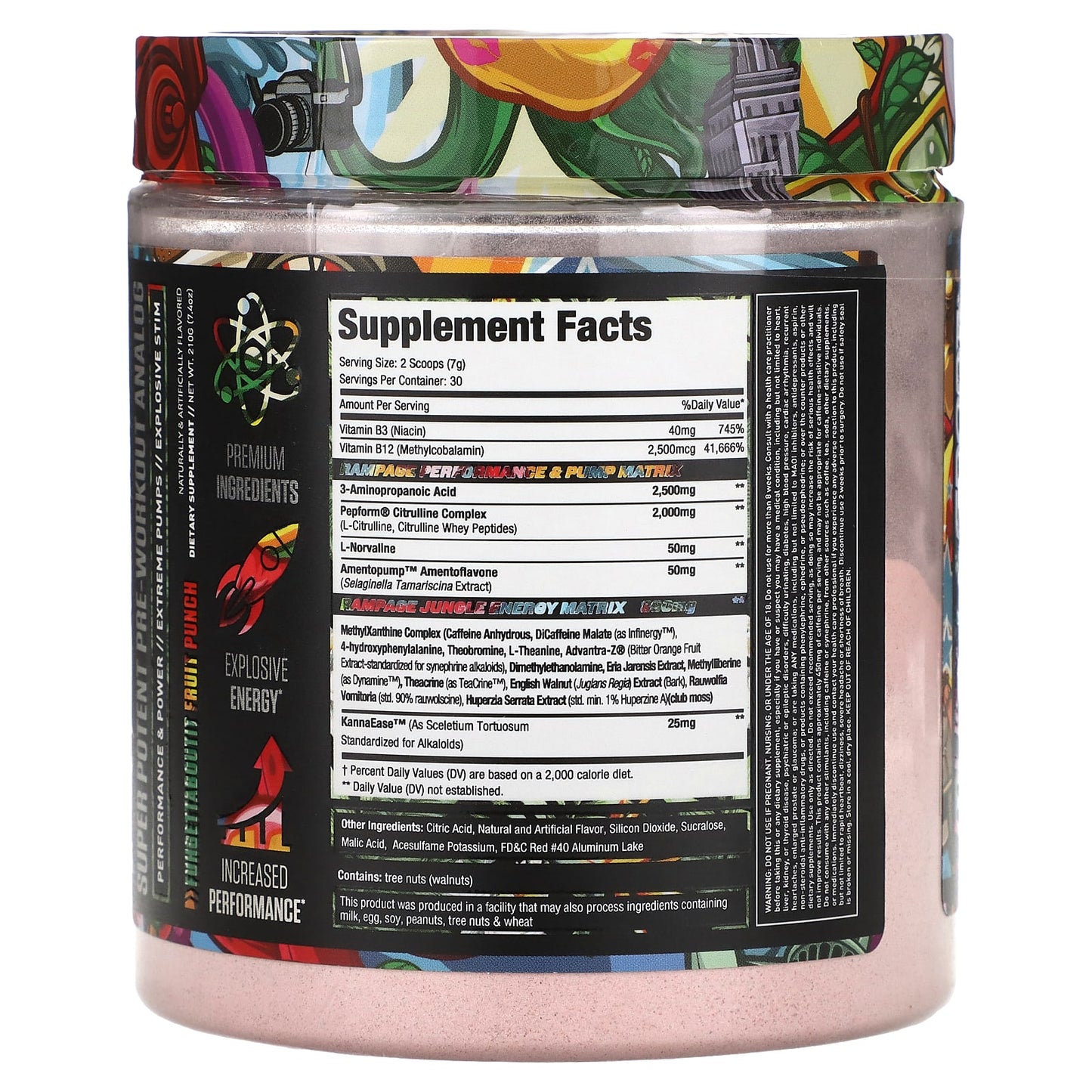 MuscleSport, Rhino Rampage, Super Potent Pre-Workout Analog, Fuhgettaboutit Fruit Punch, 7.4 oz (210 g)