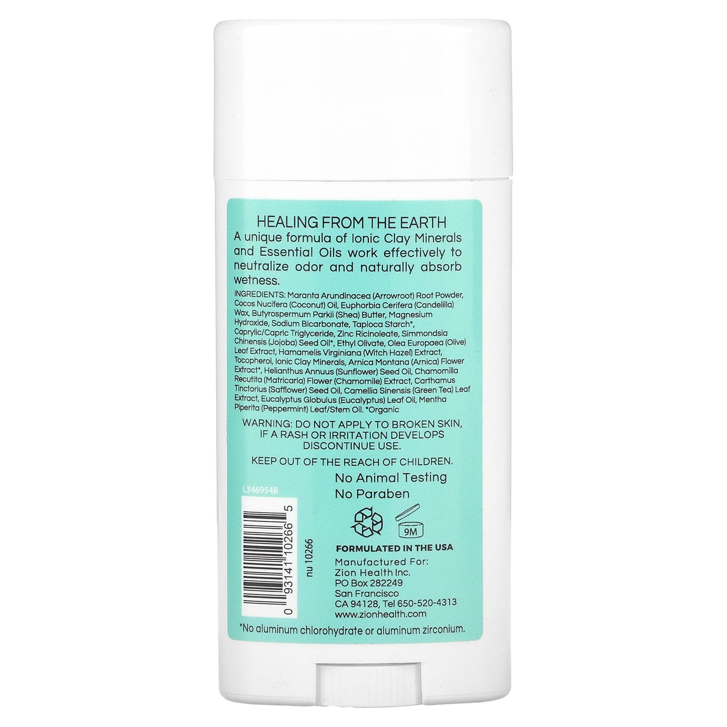 Zion Health, Bold, ClayDry Deodorant, Eucalyptus Mint, 2.8 oz (80 g)