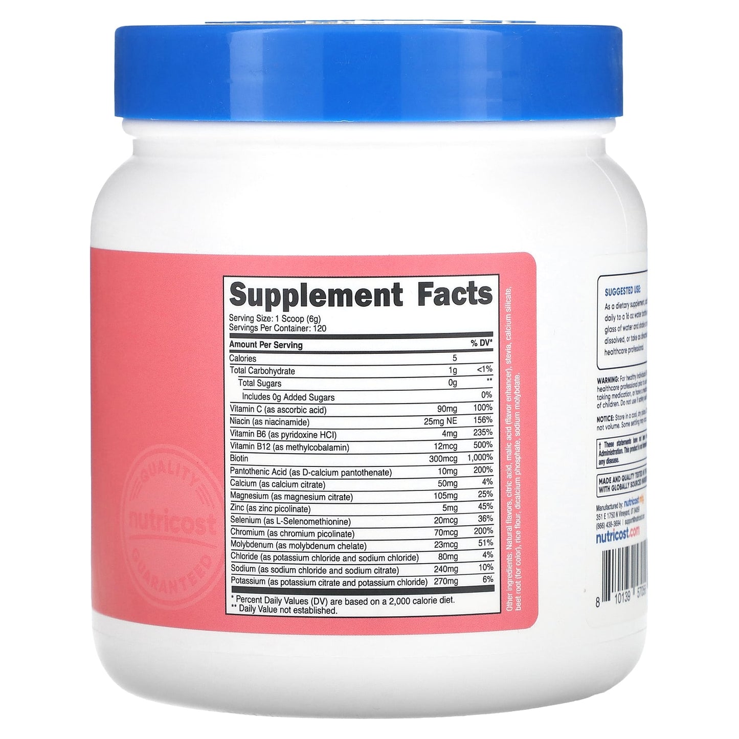 Nutricost, Electrolytes, Pink Lemonade, 26.1 oz (732 g)