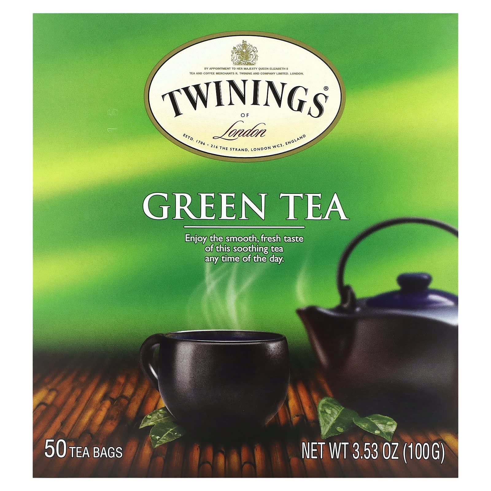 Twinings-Green Tea-50 Tea Bags-3.53 oz (100 g)