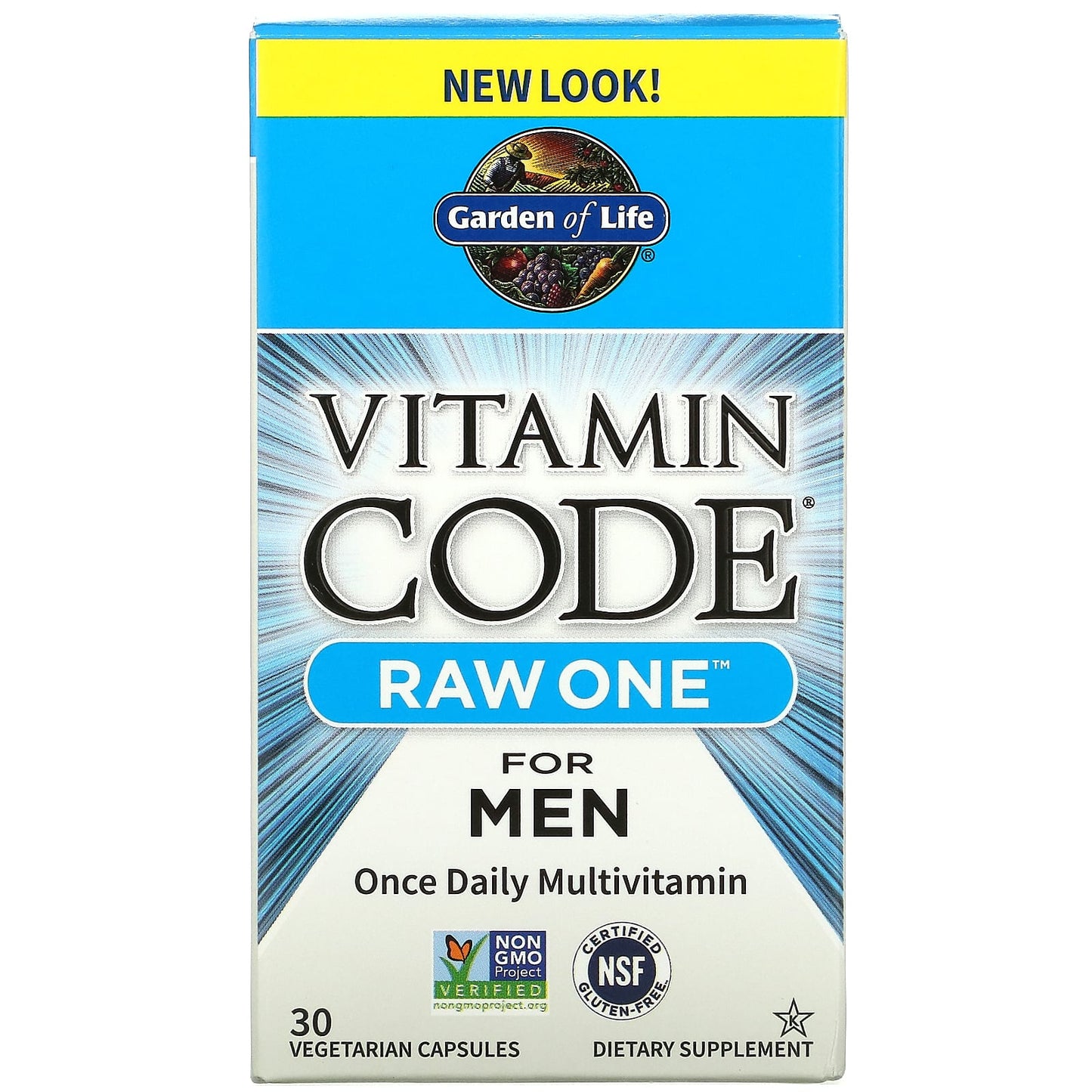 Garden of Life-Vitamin Code-Raw One For Men Once Daily Multivitamin-30 Vegetarian Capsules