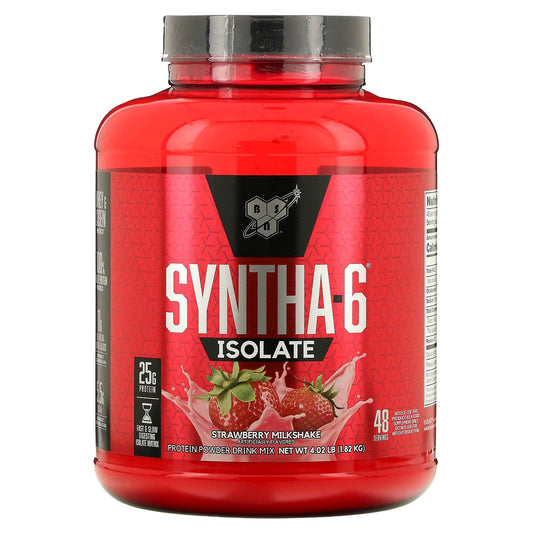 BSN-Syntha-6 Isolate-Protein Powder Drink Mix-Strawberry Milkshake-4.02 lbs (1.82 kg)