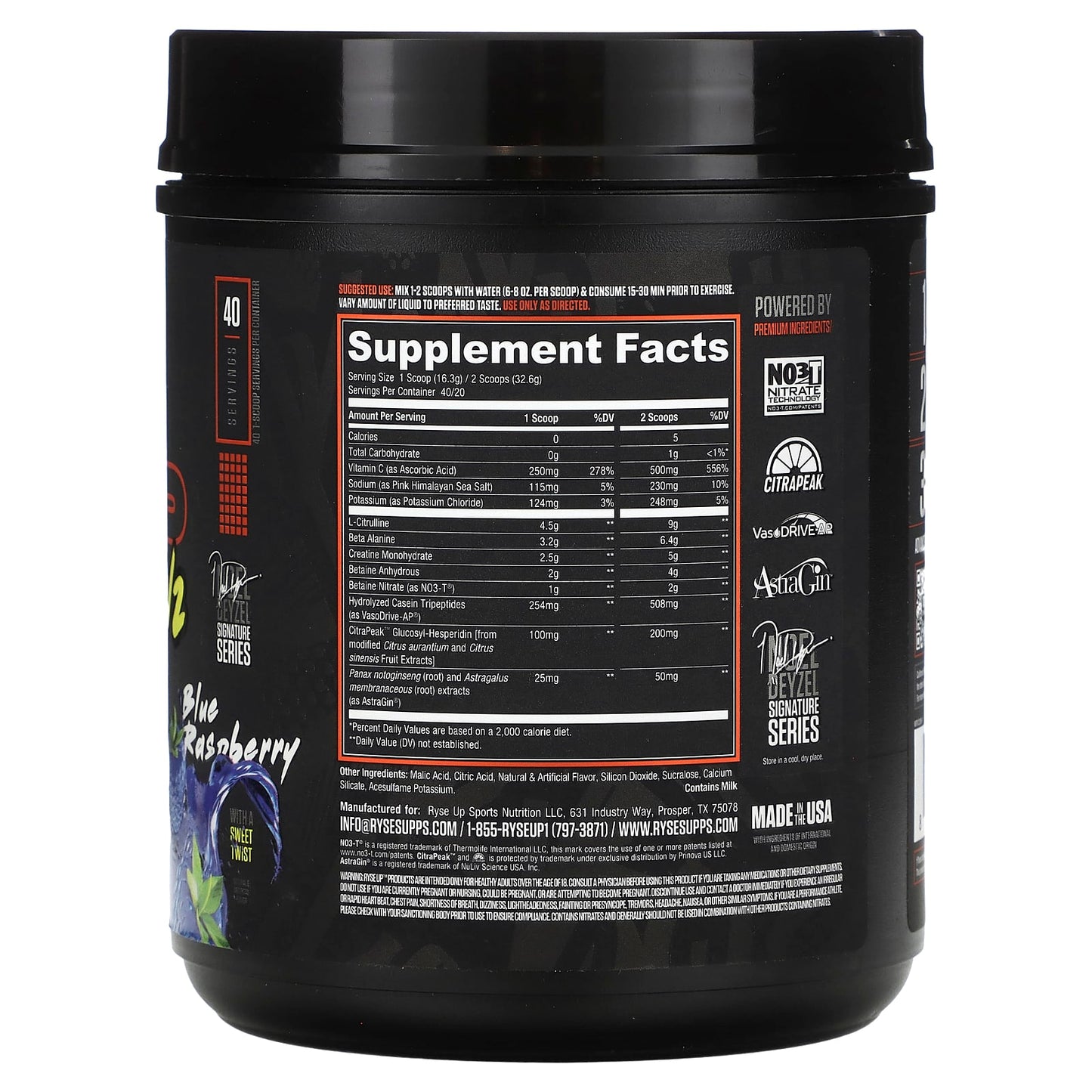 RYSE, Pump Daddy V2, Non-Stim Pre-Workout, Blue Raspberry, 1.44 lb (652 g)