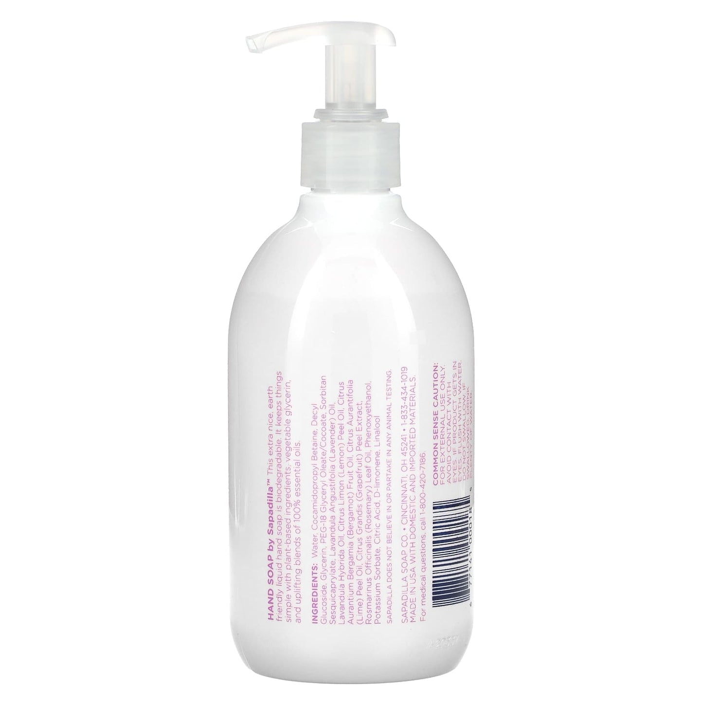 Sapadilla, Lovely Liquid, Hand Soap, Sweet Lavender + Lime, 12 fl oz (354 ml)