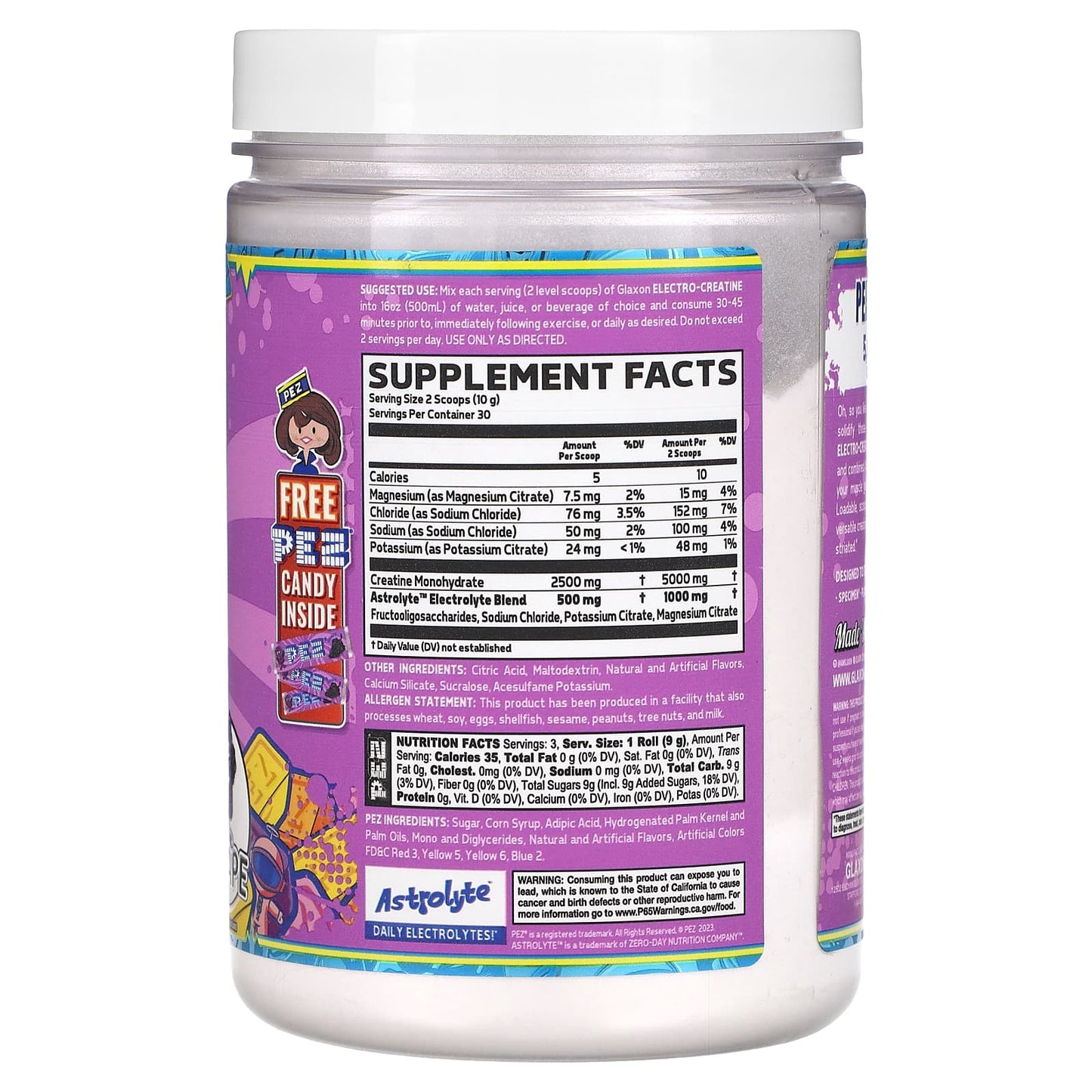 Glaxon, Pez Electro Creatine, Grape, 10.5 oz (300 g)