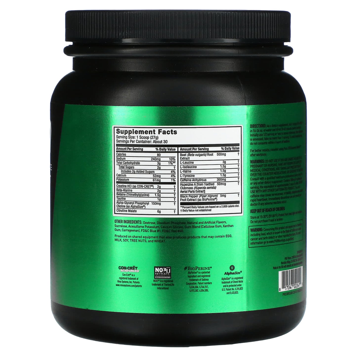 JYM Supplement Science, Pre JYM, High-Performance Pre-Workout, Rainbow Sherbet, 1.8 lbs (810 g)