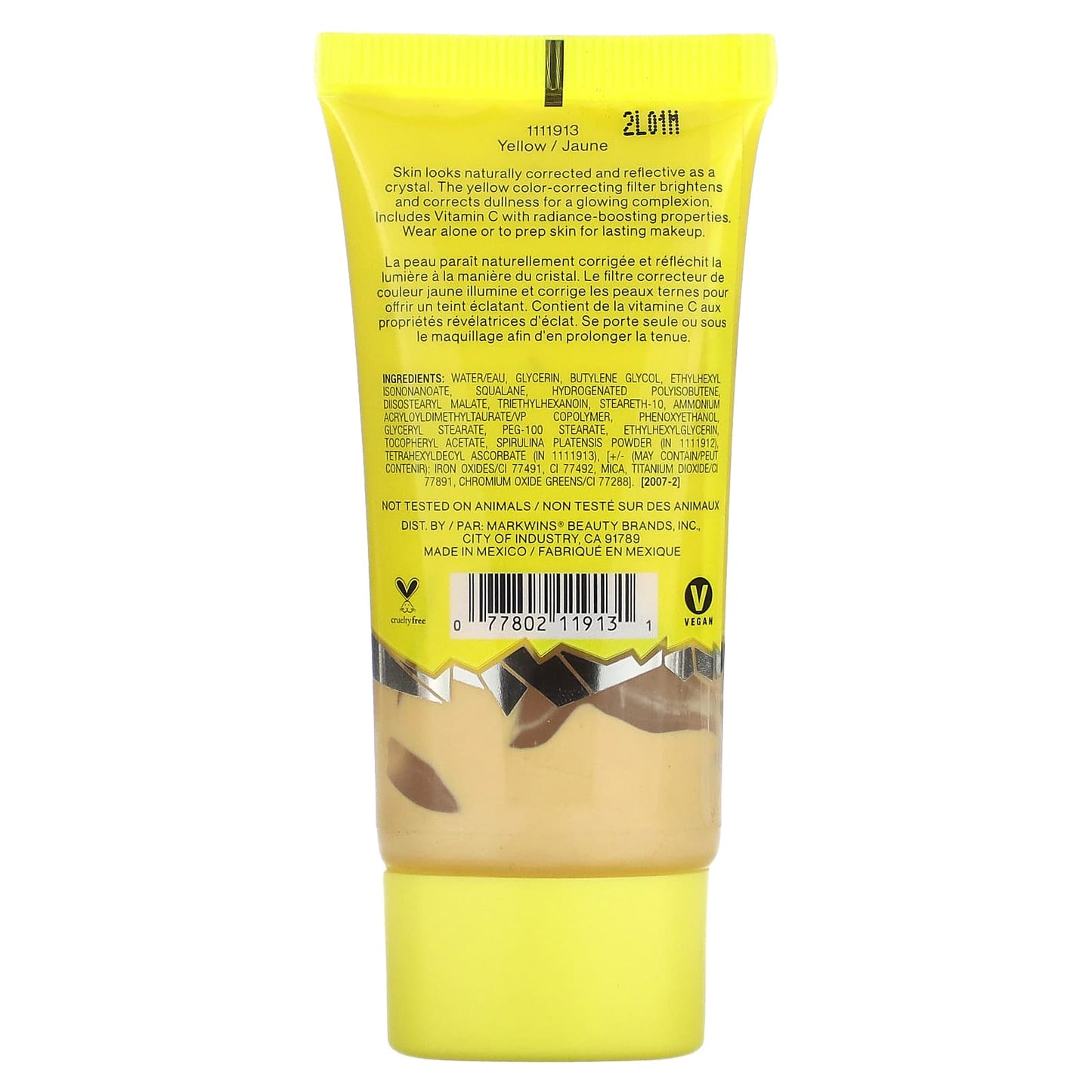 wet n wild, Glass Correct Primer, 1111913 Yellow, 0.91 fl oz (27 ml)