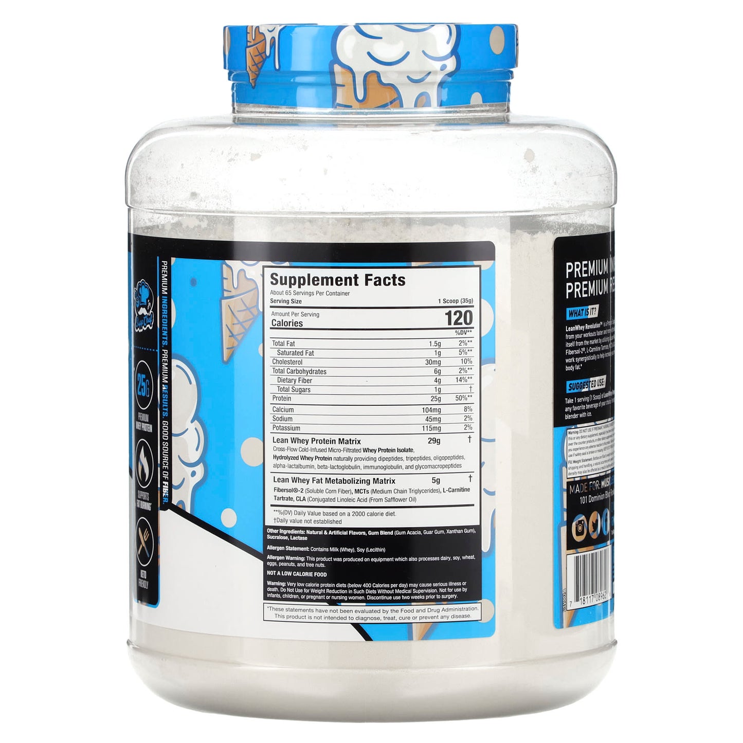 MuscleSport, Lean Whey, Iso-Hydro, Vanilla Ice Cream, 5 lbs (2,268 g)