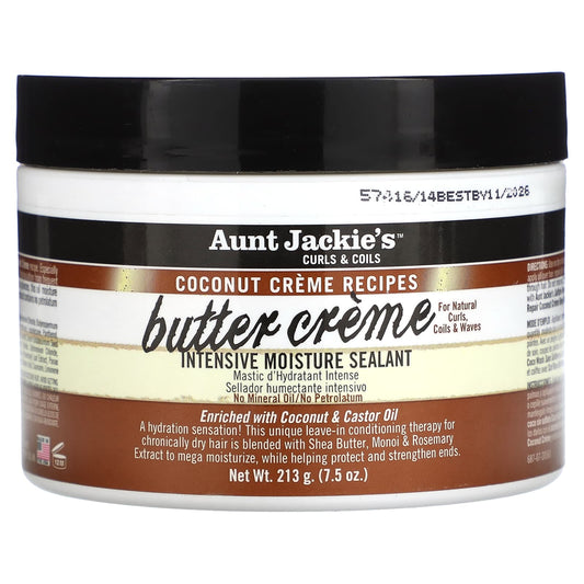 Aunt Jackie's Curls & Coils-Butter Creme-Intensive Moisture Sealant-7.5 oz (213 g)