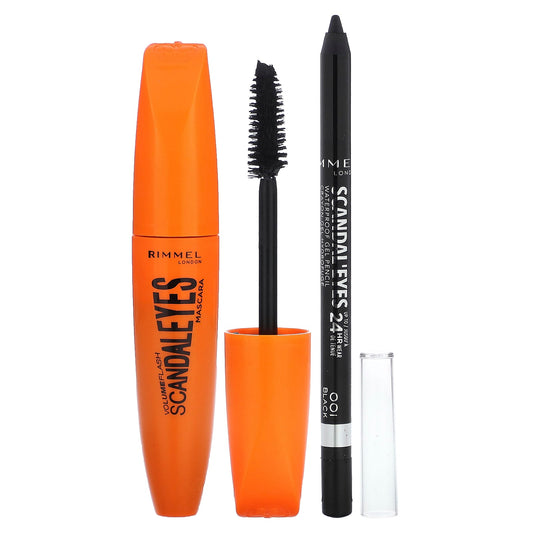 Rimmel London-Scandal'Eyes-Mascara with Waterproof Kohl Kajal Eyeliner-003 Extreme Black-2 Piece Set