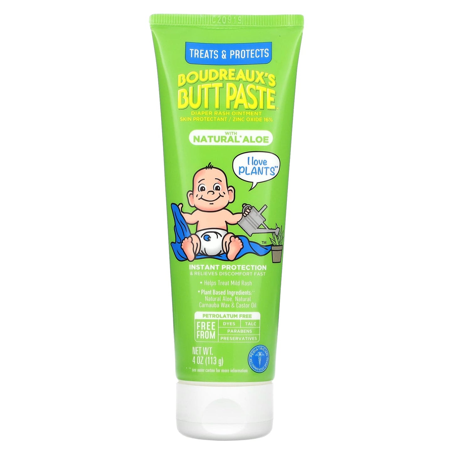 Boudreaux's Butt Paste, Butt Paste, Diaper Rash Ointment With Natural Aloe, 4 oz (113 g)