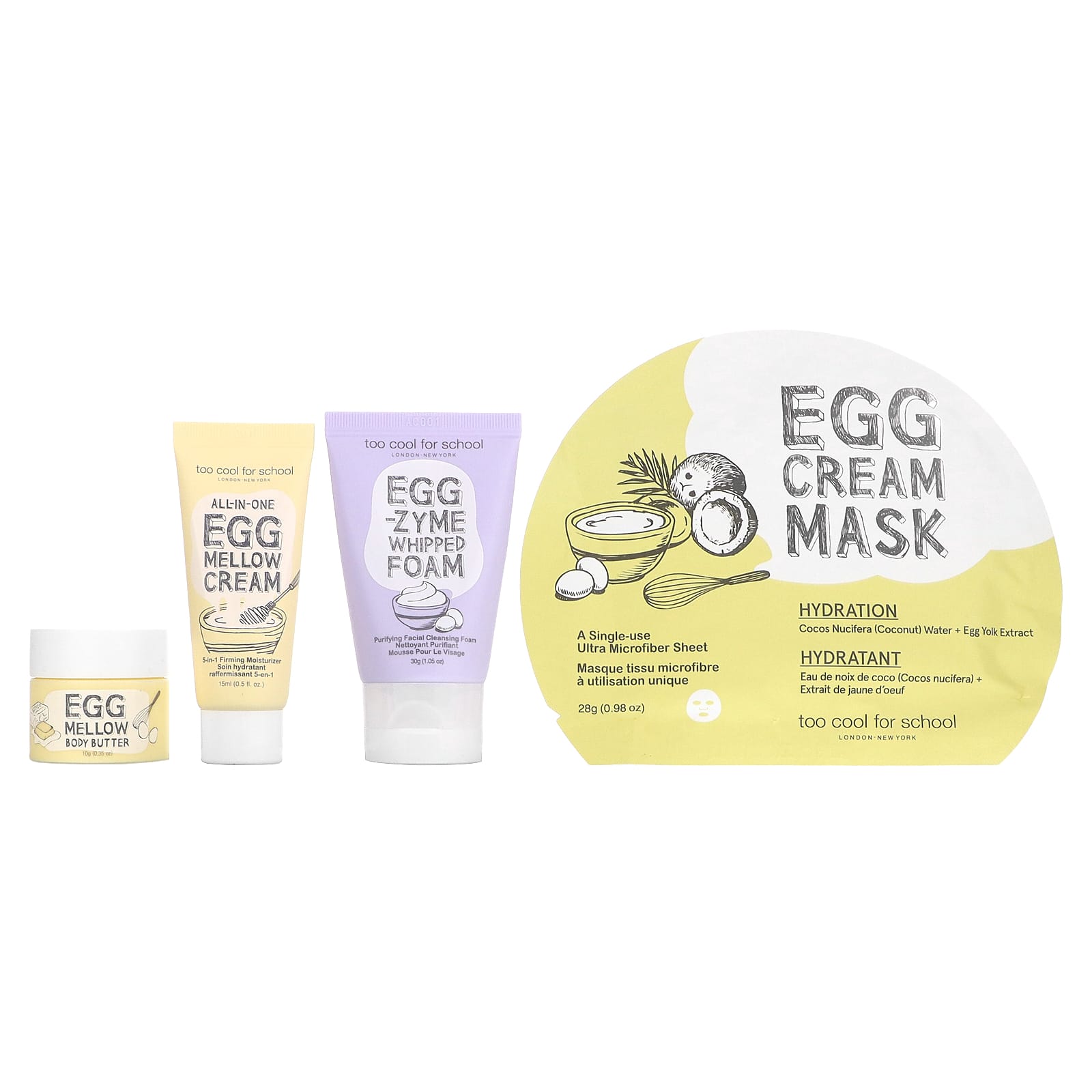 Too Cool for School-Egg-Ssential Skincare Mini Set-4 Piece Set