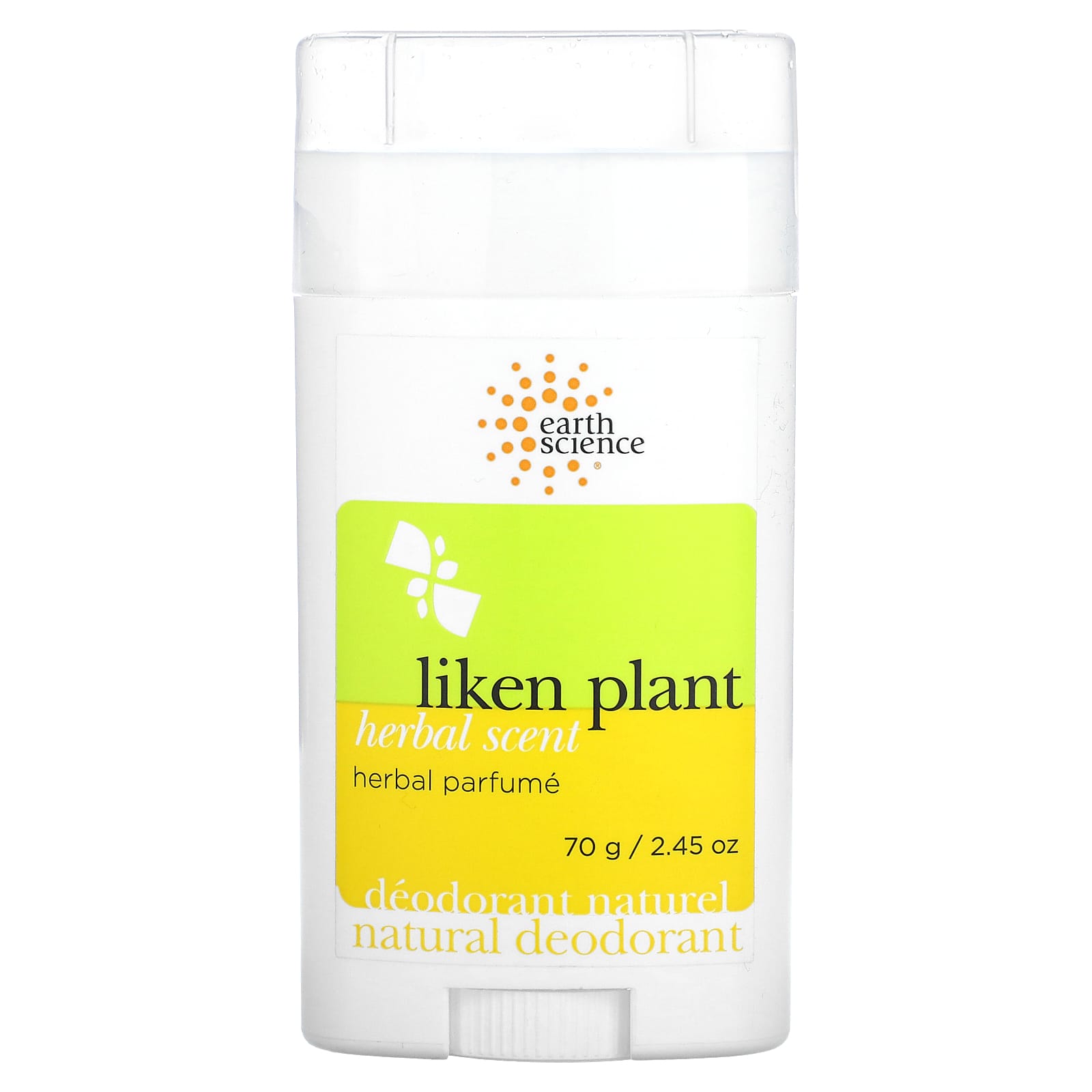 Earth Science-Natural Deodorant-Liken Plant-Herbal -2.45 oz (70 g)