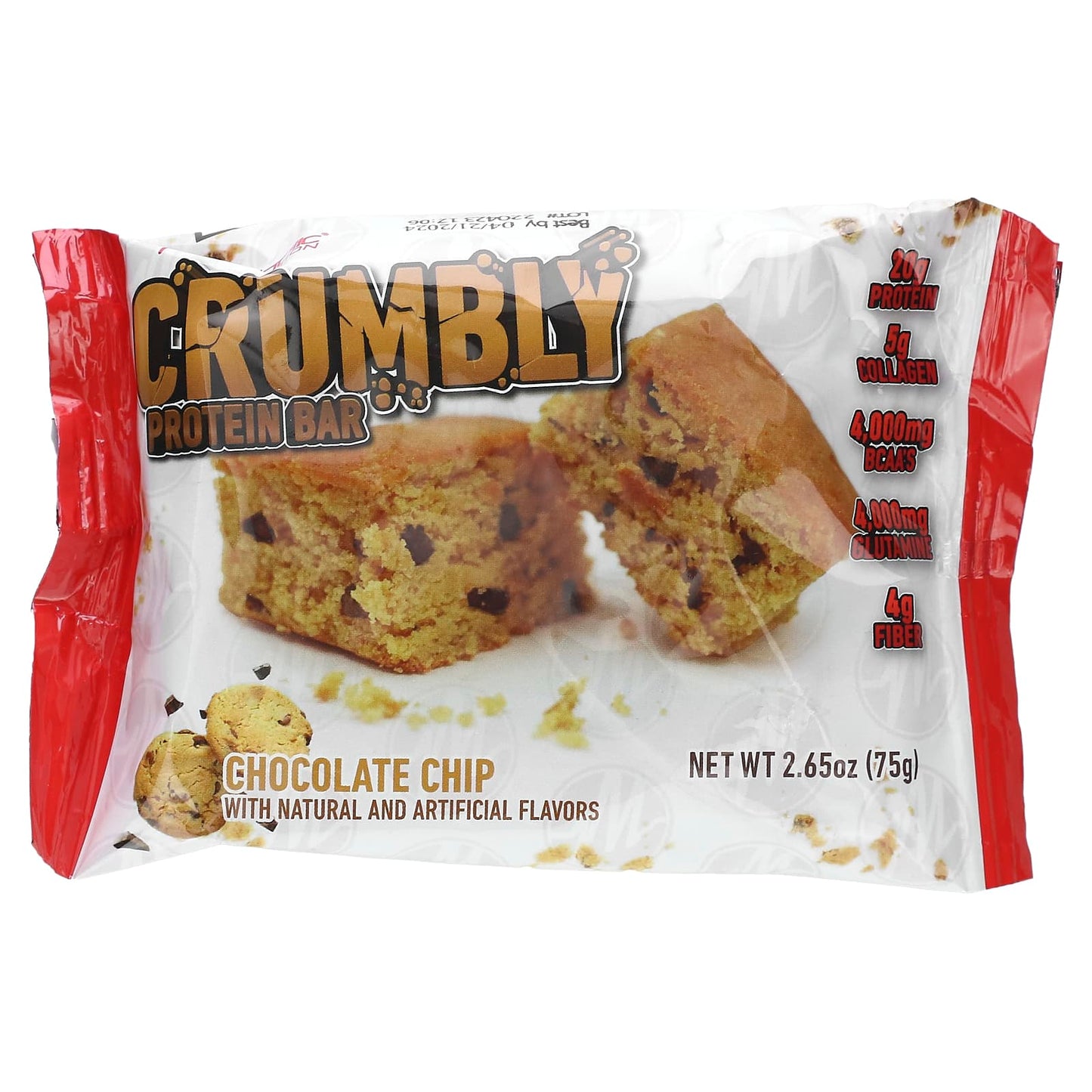 Metabolic Nutrition, Crumbly Protein Bar, Chocolate Chip, 12 Bars, 2.65 oz (75 g) Each